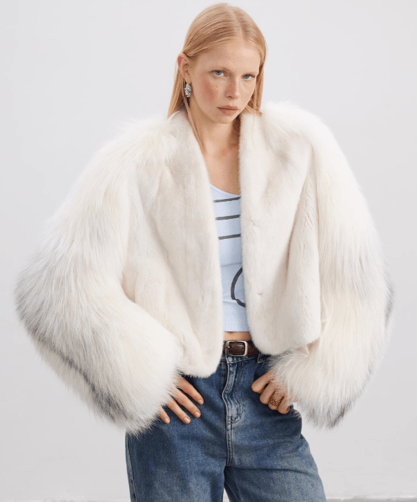 Other Women’s White Mink and Arctic Fox Jacket Size L / US 10 / IT 46 - 1 Thumbnail