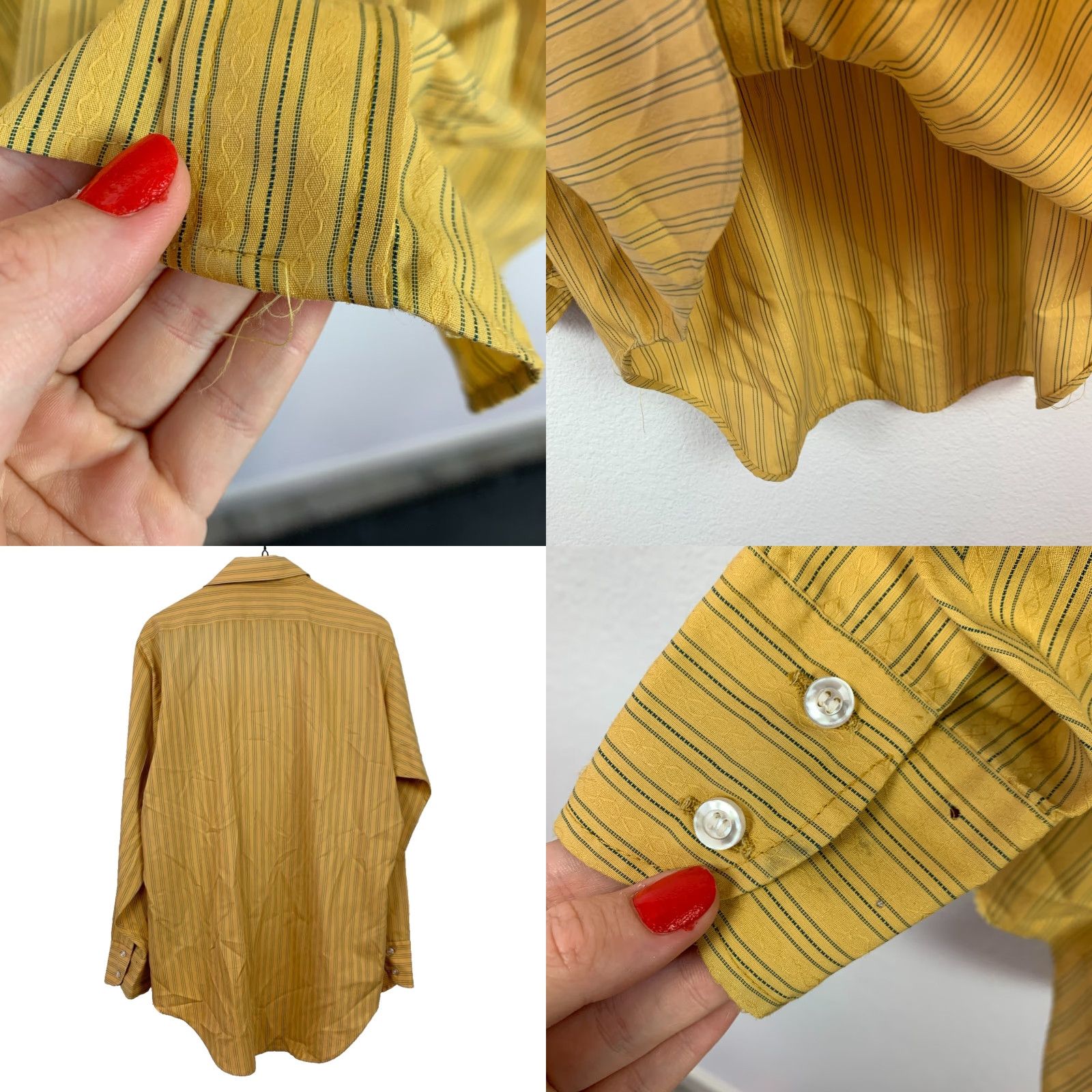 Arrow Vintage Arrow Drake II Sanforized Button Front Shirt 1950s Kent Collection Yellow 15 32 Mens Mens? Size US M / EU 48-50 / 2 - 9 Thumbnail