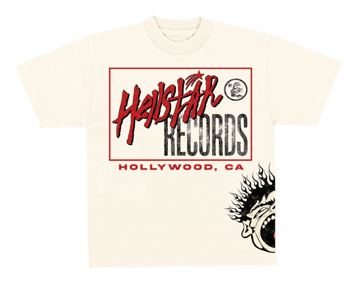 HELLSTAR Records Short Sleeve Tee Shirt Cream Size US XL / EU 56 / 4 - 1 Thumbnail