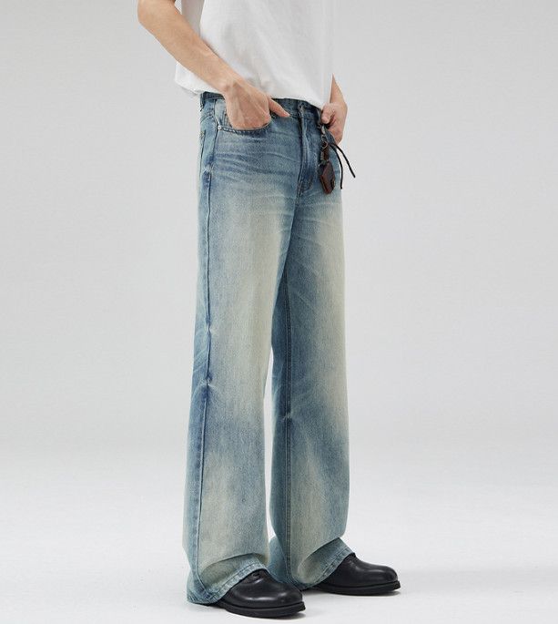 Vintage Men's retro wide-leg loose baggy flared jeans Size US 32 / EU 48 - 3 Thumbnail