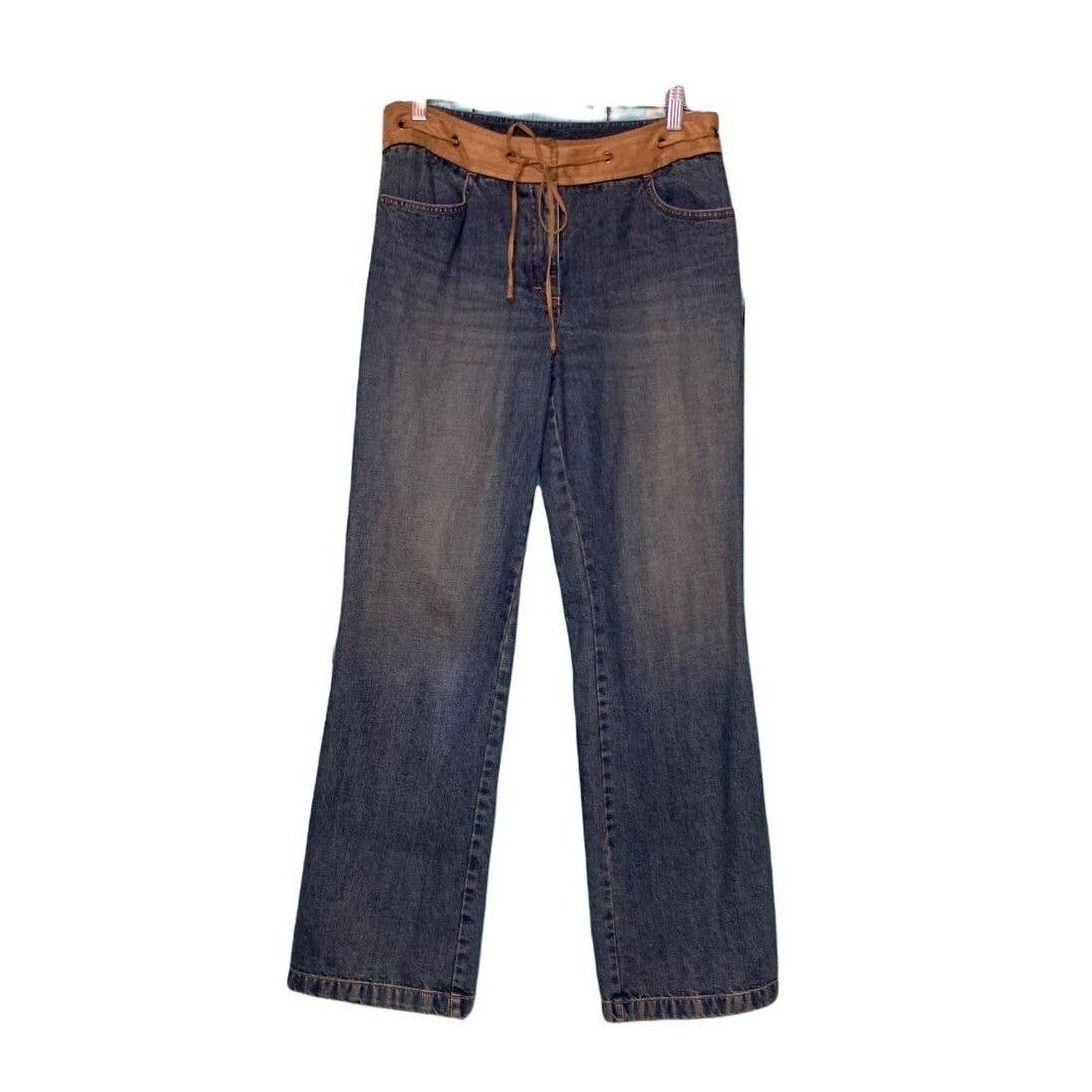 Loft Loft vintage blue wide legs boho jeans size 6 Size 28" / US 6 / IT 42 - 1 Thumbnail