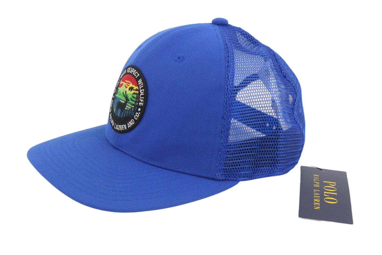 Polo Ralph Lauren HIGH CROWN 58 CM Blue Twill Trucker Snapback Cap 84669 Size ONE SIZE - 1 Thumbnail