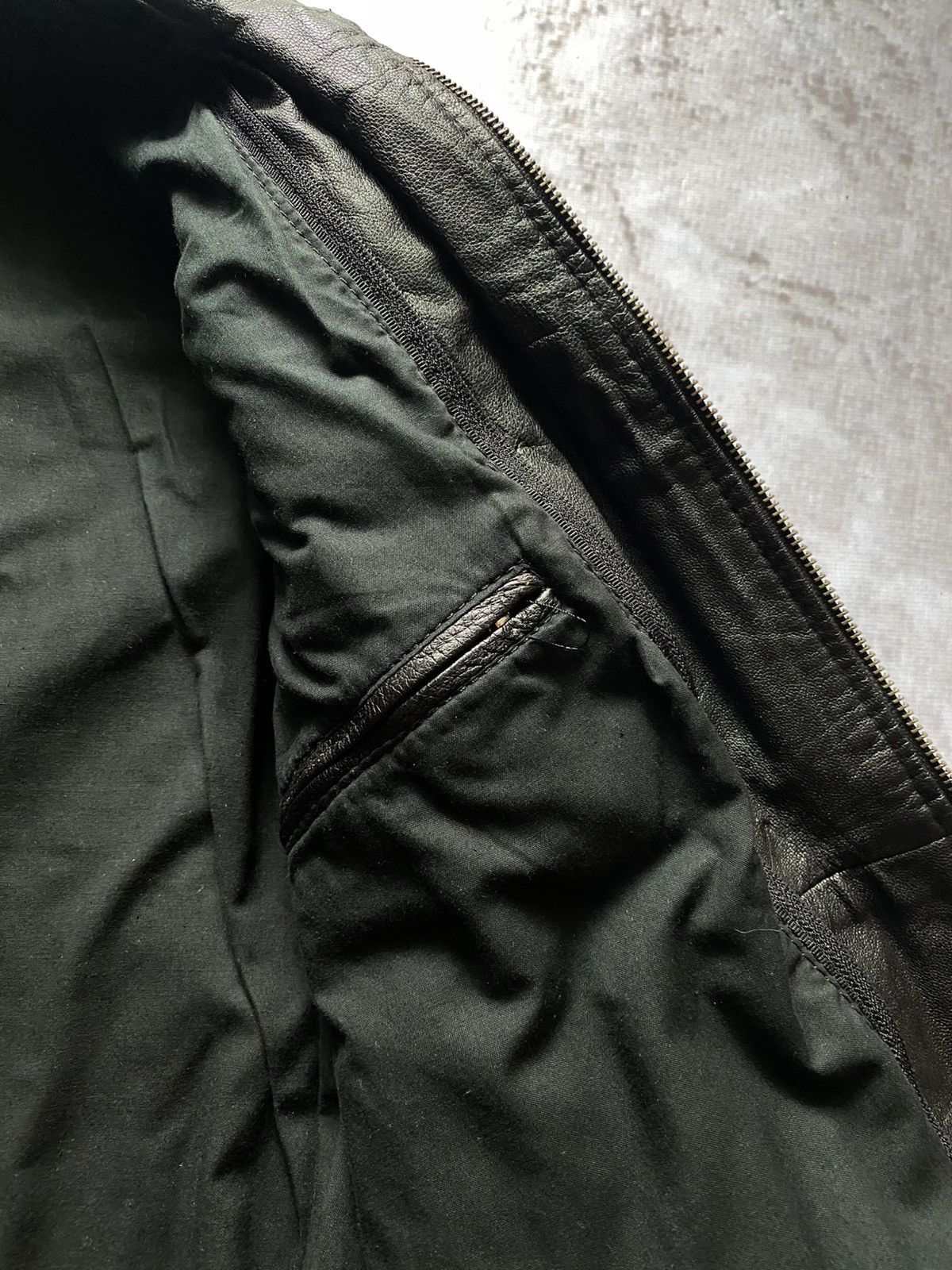 Genuine Leather Vintage Faded Leather Bomber Jacket Moto Y2K Schott Style XL Size US XL / EU 56 / 4 - 10 Thumbnail