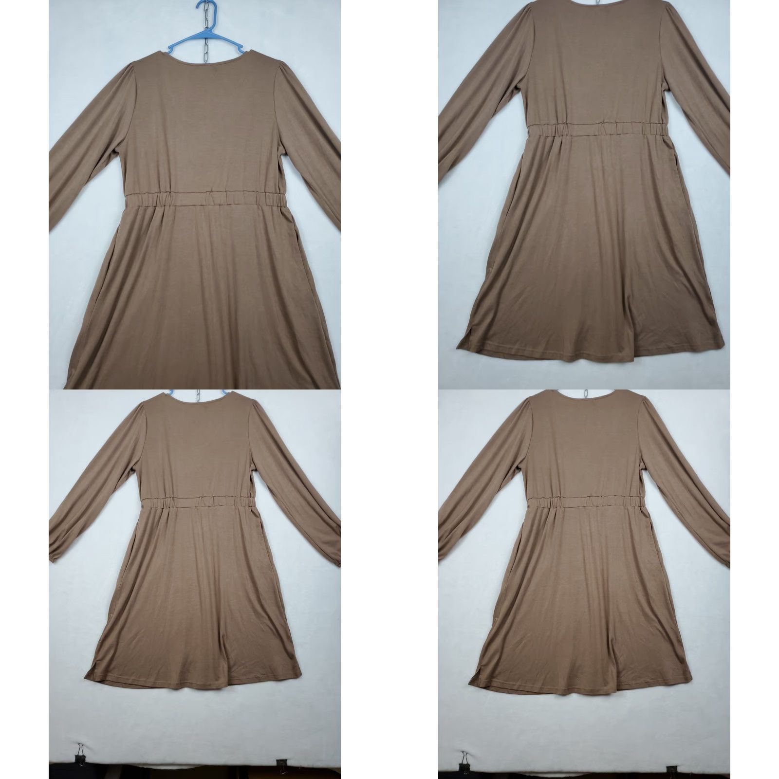 Vintage BTFBM Midi Shirt Dress Button Front Long Sleeve Ruched Waist Brown Womens Size M Size M / US 6-8 / IT 42-44 - 10 Thumbnail