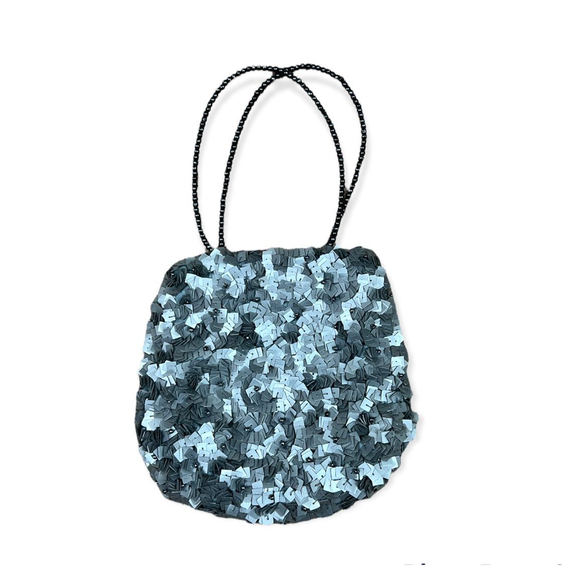 Vintage Y2K Vintage | Beaded Sequins Mini Evening Bag Silver Gray Size ONE SIZE - 1 Thumbnail