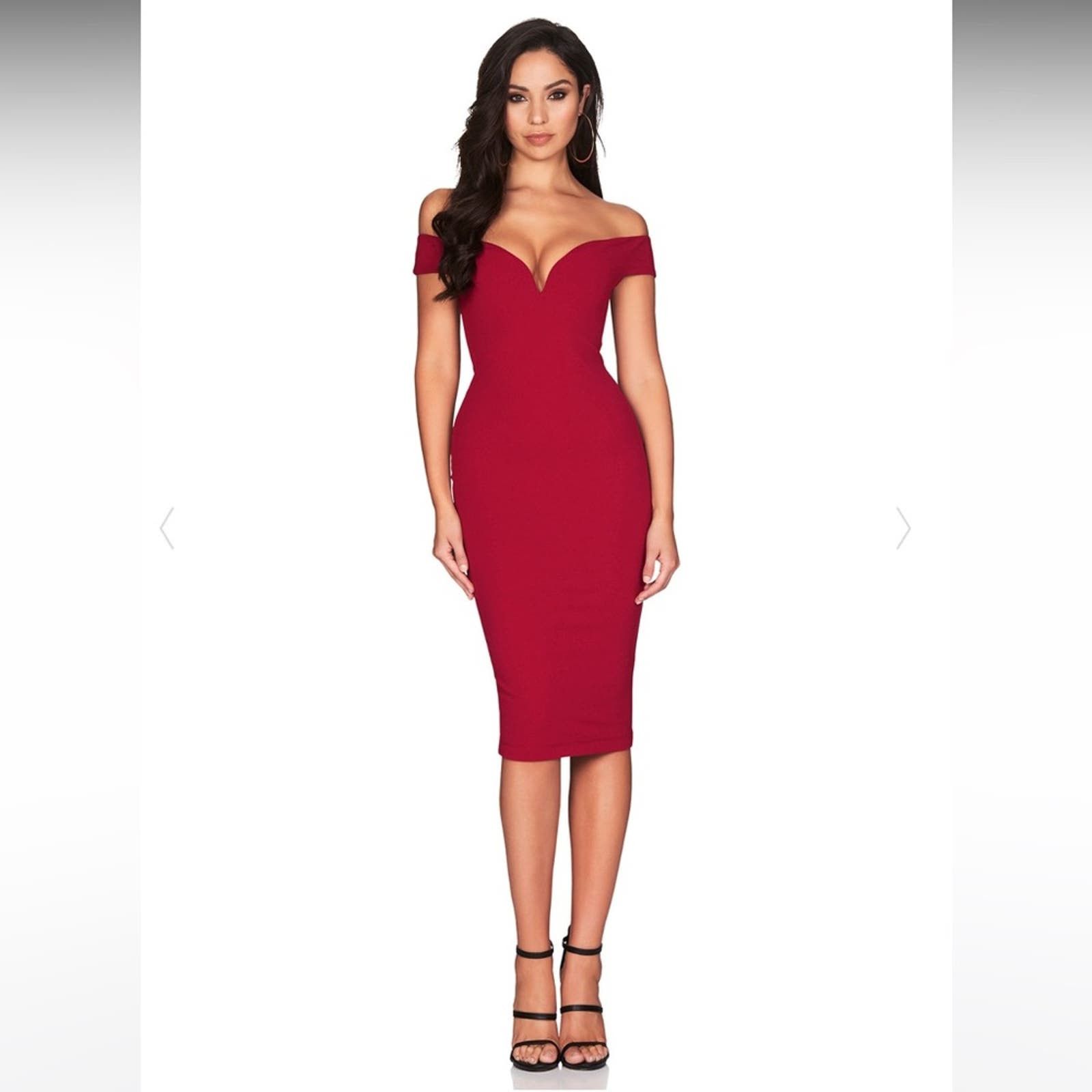 image of Nookie Elena Midi Dress In Ruby in Red, Women's (Size XS)