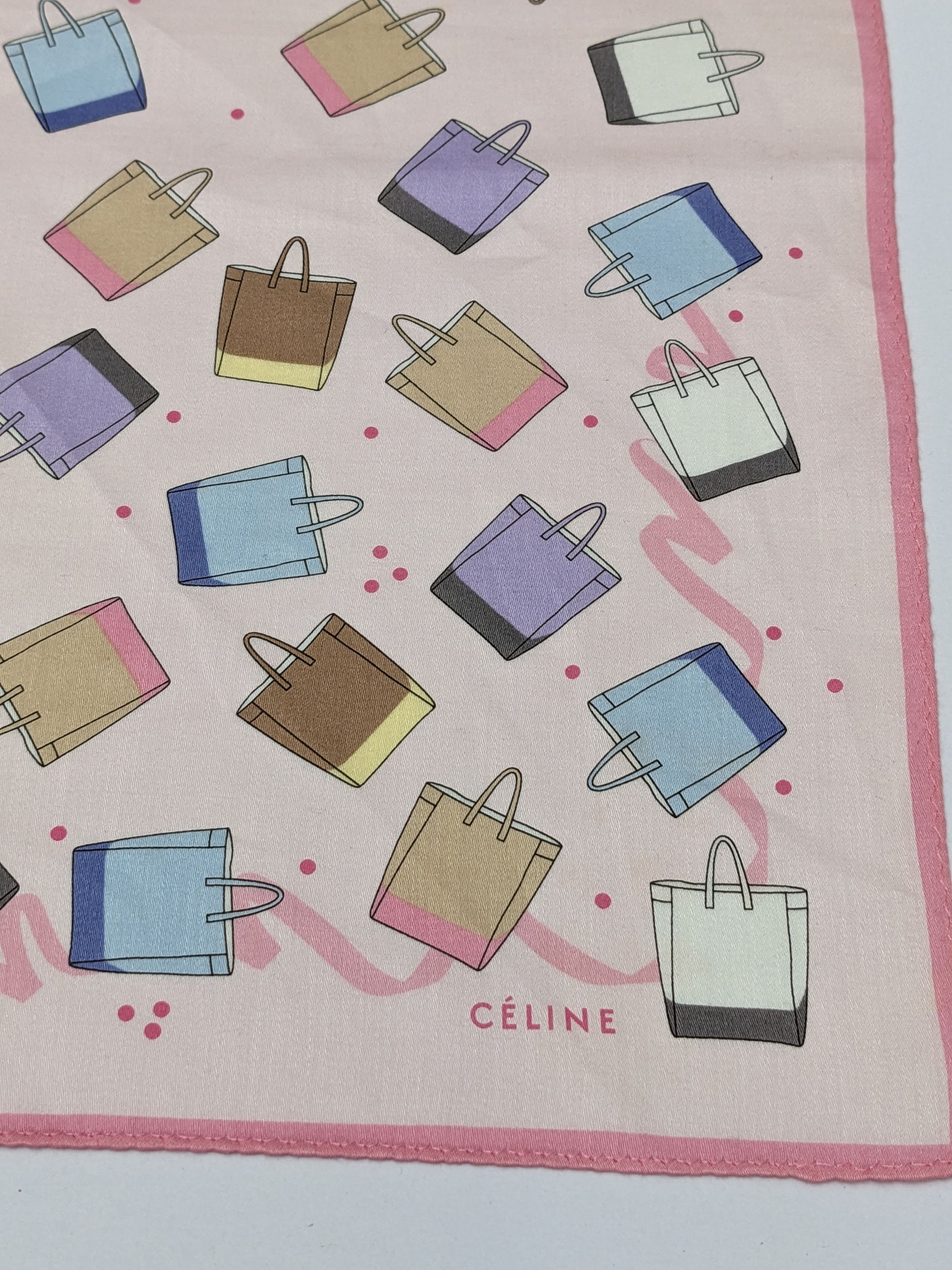 Celine Céline Paris Handkerchief with Handbag Illustration Pattern Size ONE SIZE - 2 Thumbnail