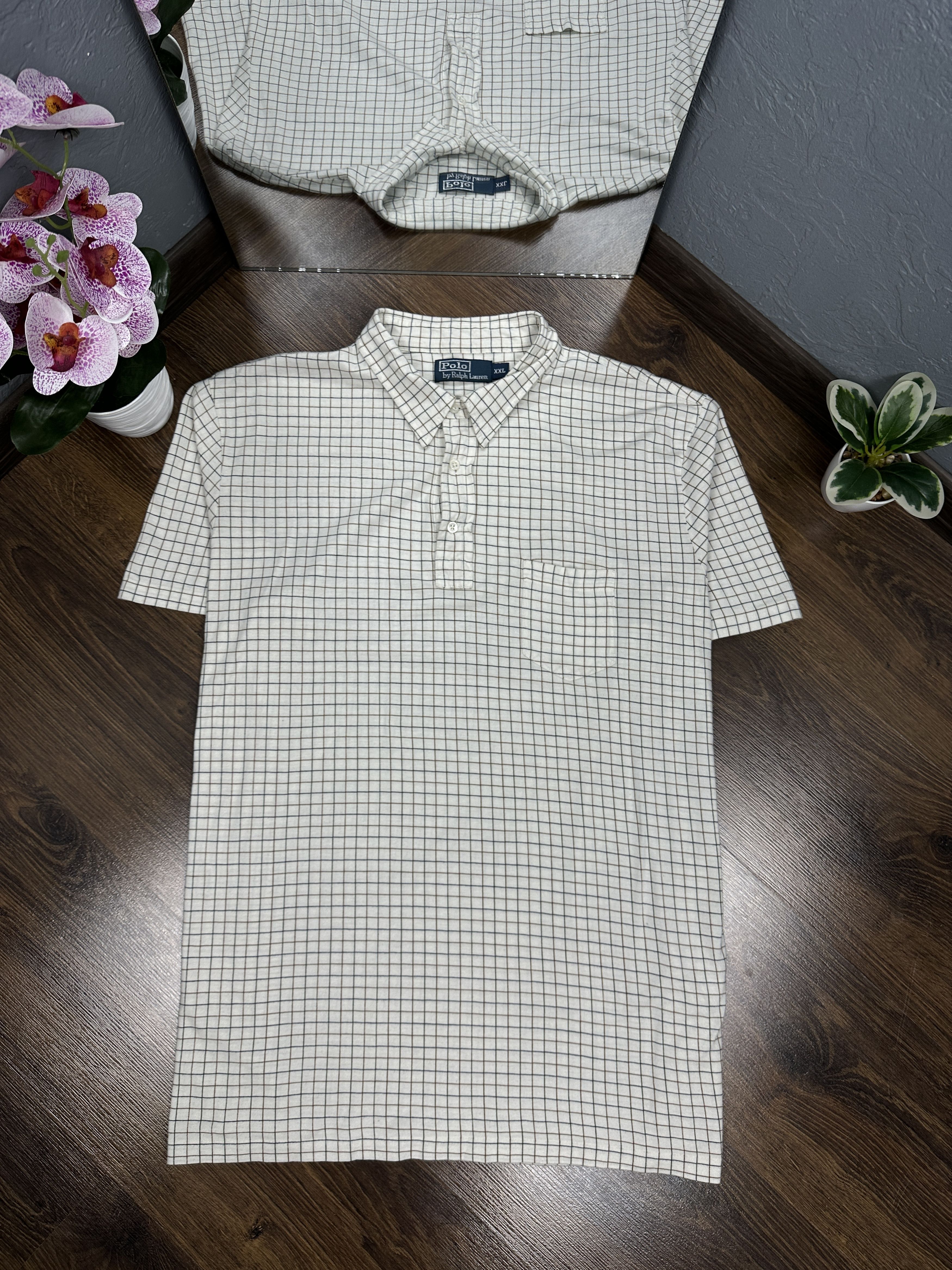 Polo Ralph Lauren × Ralph Lauren Polo Ralph Lauren Vintage Mens Check Polo Shirt Size US XXL / EU 58 / 5 - 1 Thumbnail