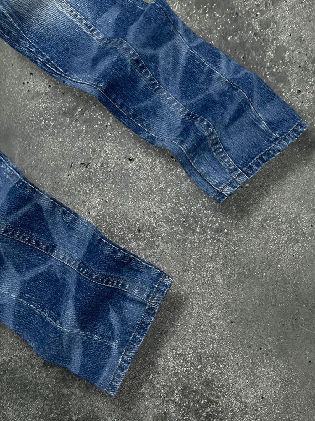 Le Grande Bleu (L.G.B.) Rare Vintage Designer Japan Schlussel Artwork Layered Denim Size US 31 - 4 Thumbnail