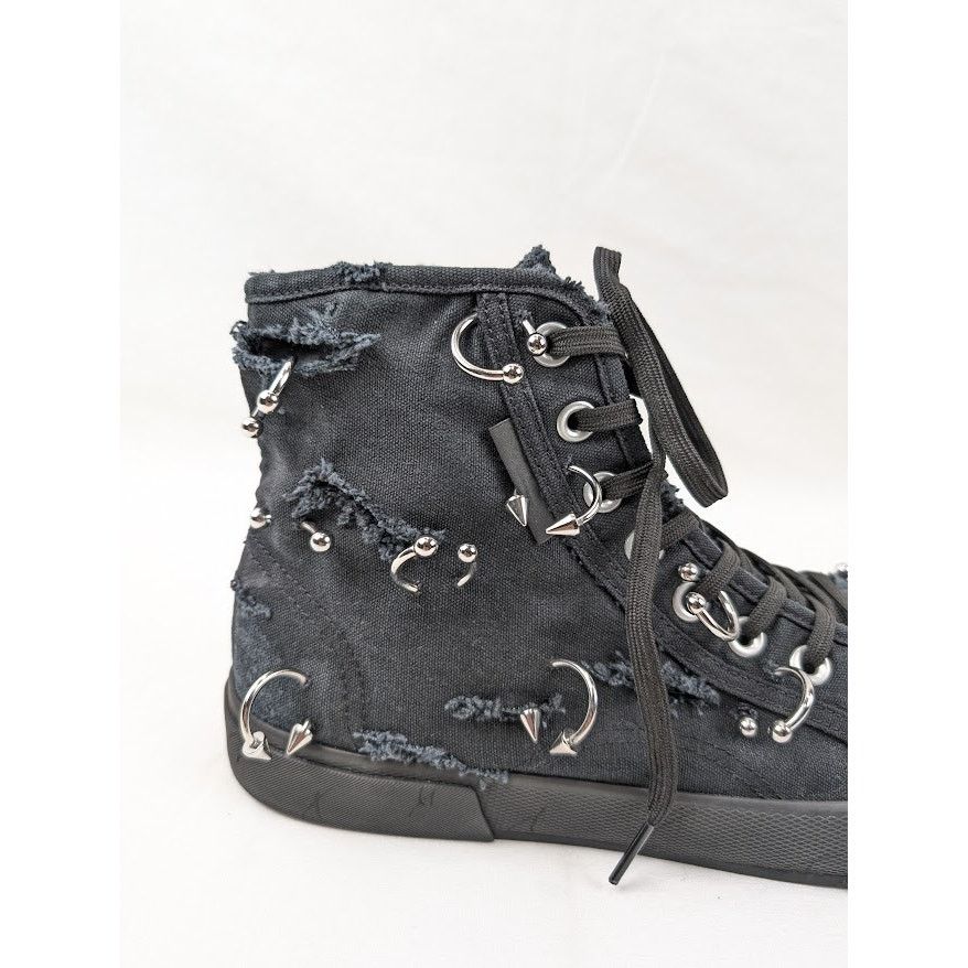 Balenciaga o1rshd1 Destroy Paris High Top Sneakers in Black Size US 11 / EU 44 - 4 Thumbnail