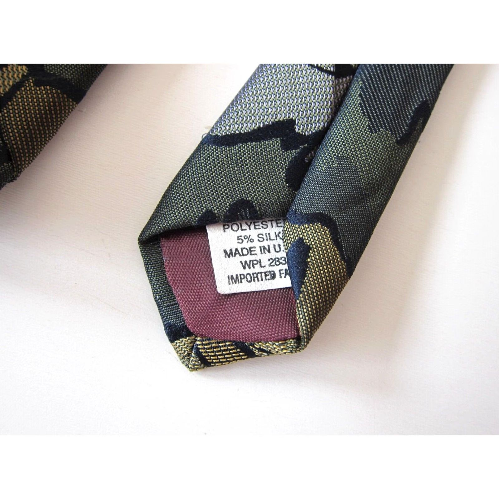 Vintage Vintage Stringbeans Green Tie Mens Silk Abstract Paint Made In USA Size ONE SIZE - 3 Thumbnail