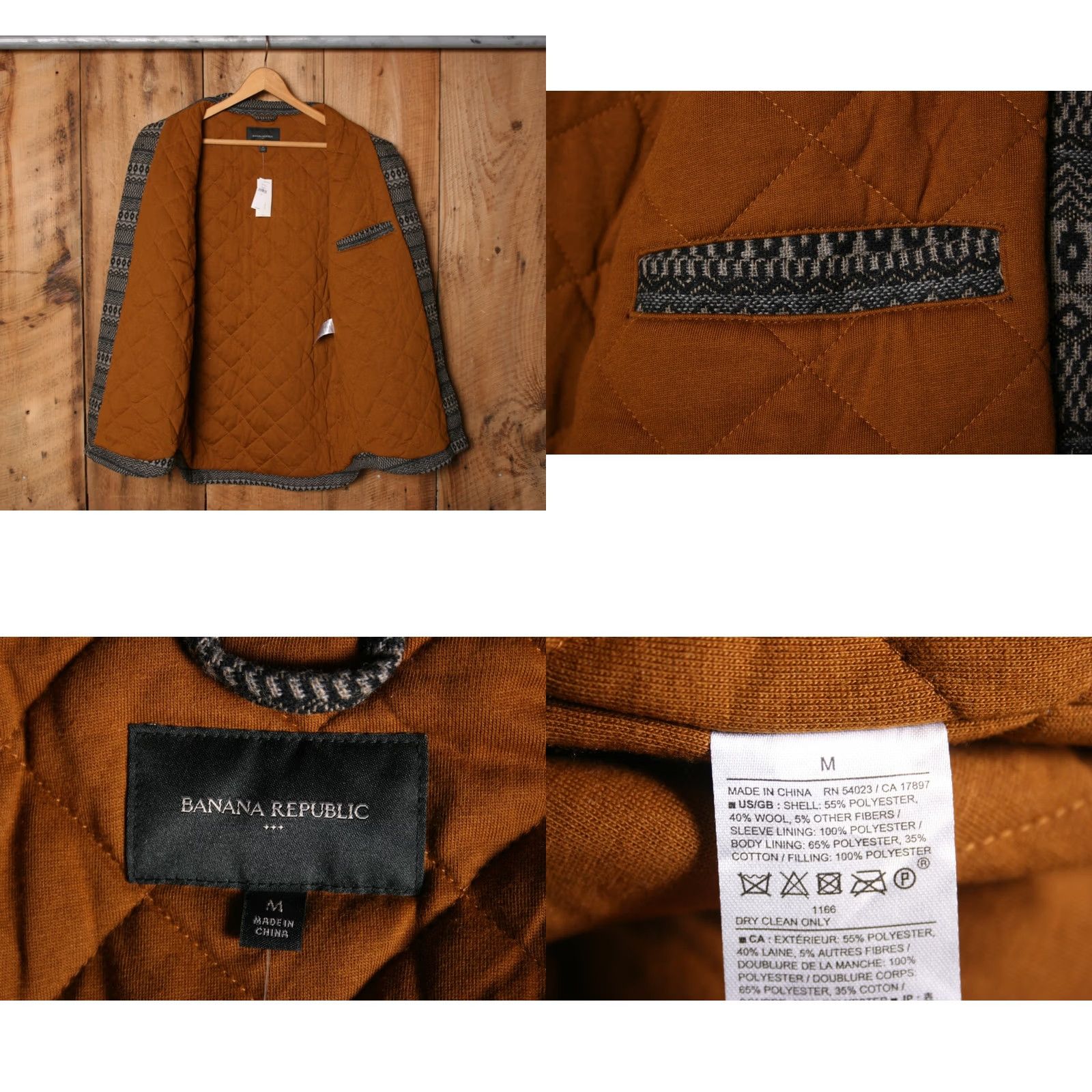 Banana Republic BANANA REPUBLIC Geometric Wool Blend Quilt Lined Shacket Shirt Jacket Sz. M Mens Multicolor Geometric Wool Blend Shacket 90s? Shirt Jacket M Mens Size US M / EU 48-50 / 2 - 8 Thumbnail