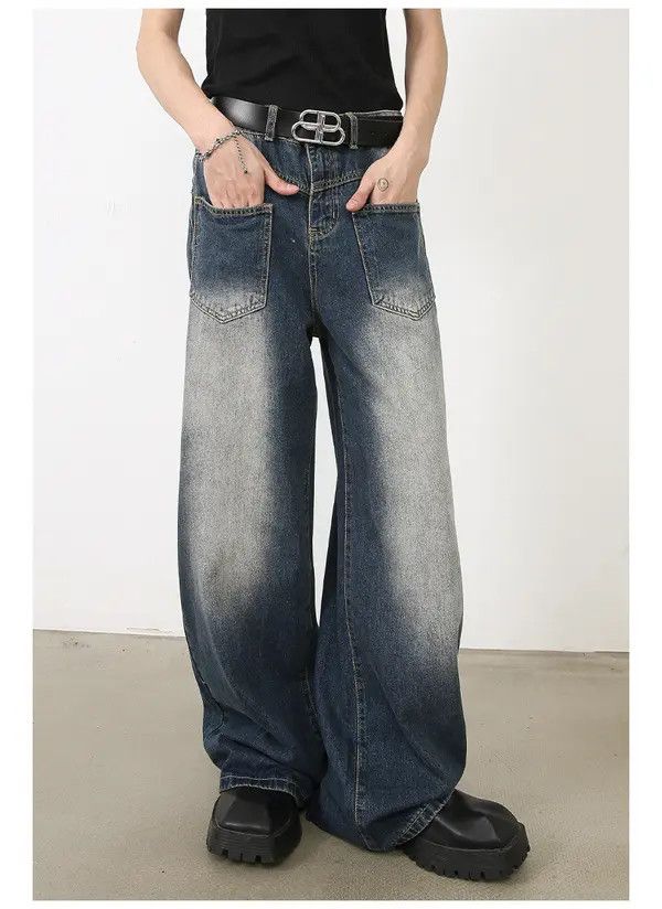 Japanese Brand Kahori x Rena Men's loose straight washed distressed jeans Size US 32 / EU 48 - 4 Thumbnail