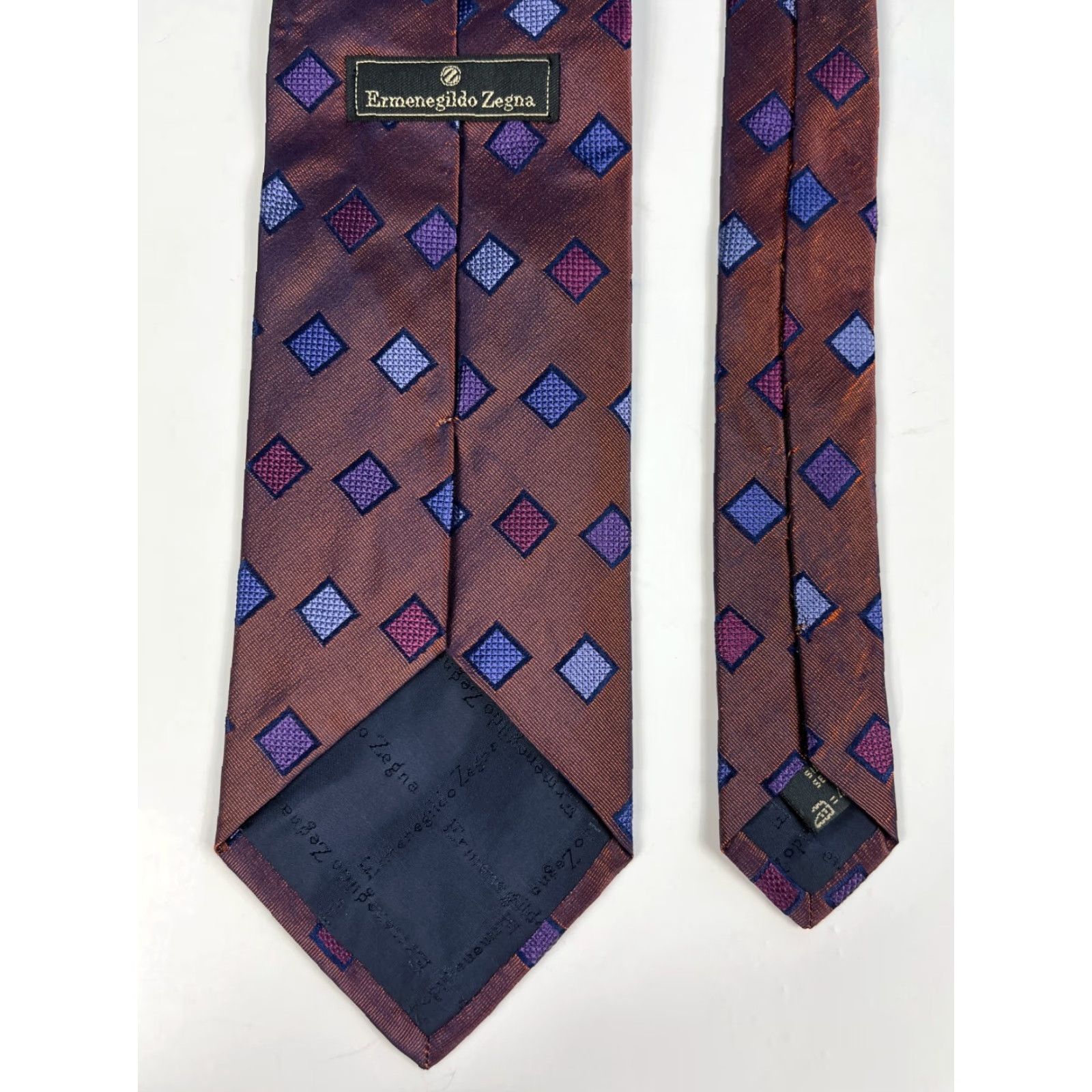 Ermenegildo Zegna VINTAGE Ermenegildo Zegna Silk Tie Geometric Bronze Made in Italy Size ONE SIZE - 6 Thumbnail