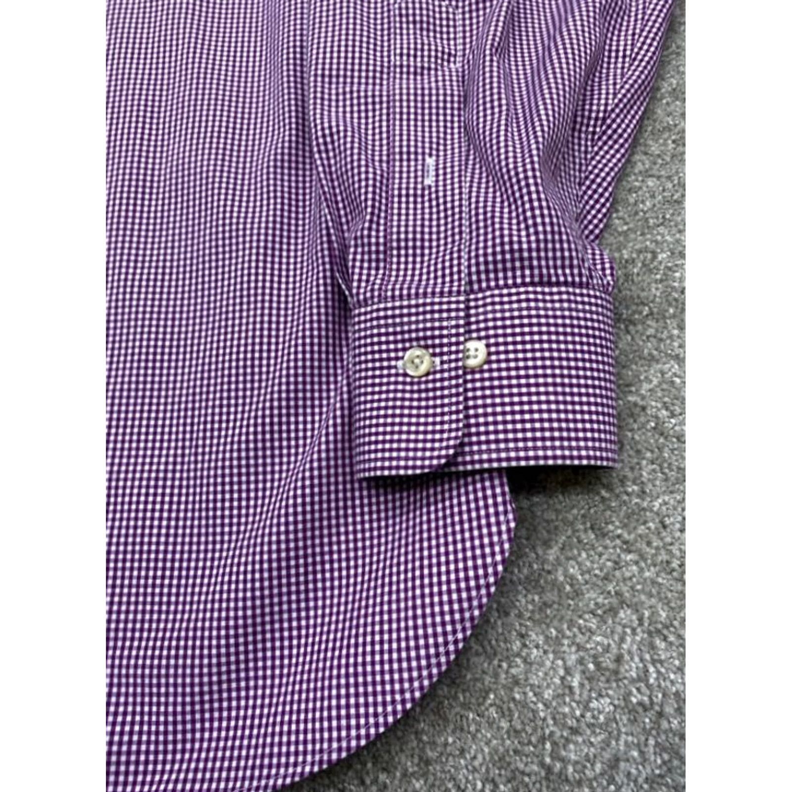 Polo Ralph Lauren Polo Ralph Lauren Shirt Mens 2XL Long Sleeve Button Up Purple White Checkered Size US XXL / EU 58 / 5 - 3 Thumbnail