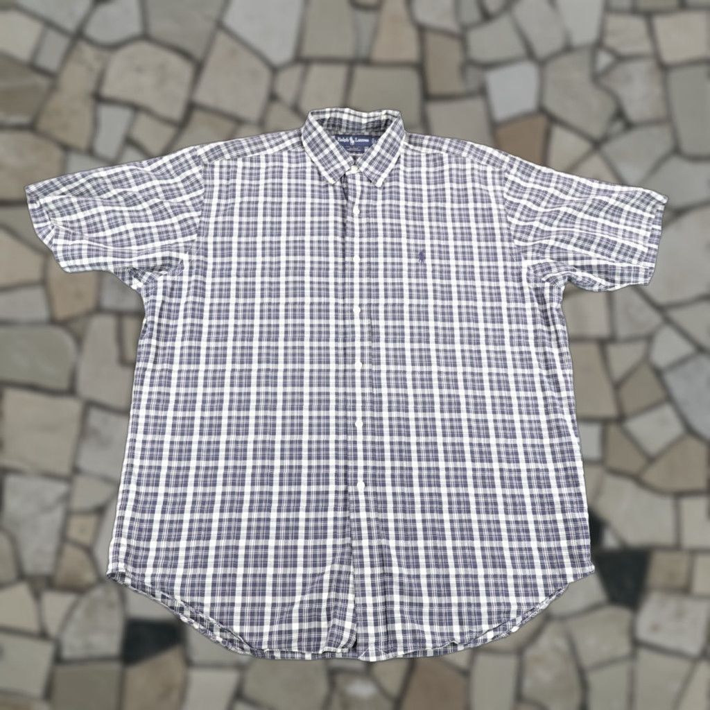 Ralph Lauren VINTAGE Ralph Lauren Shirt Mens L Blue Plaid Blake Pony Logo Button Up Size US L / EU 52-54 / 3 - 1 Thumbnail
