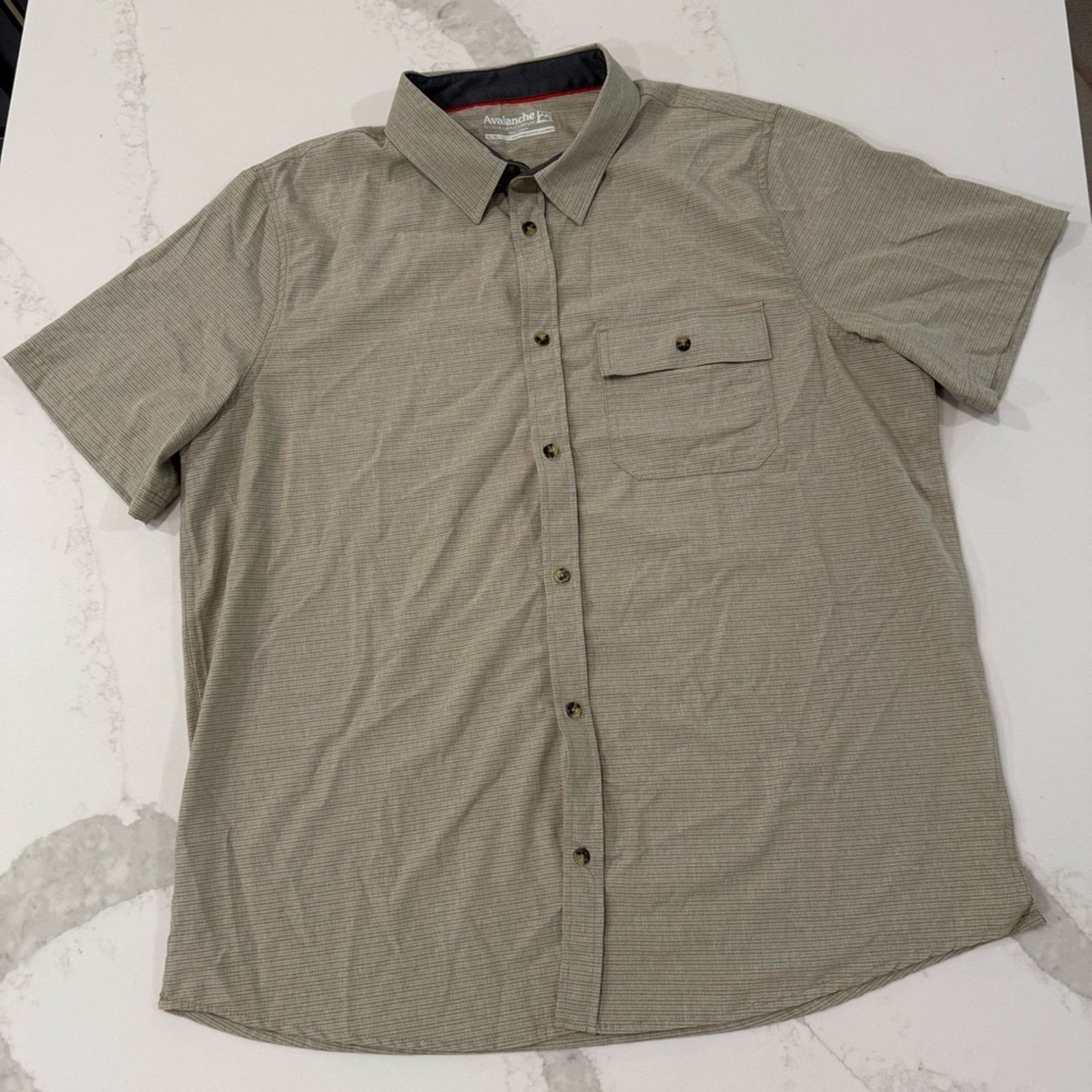 Avalanche Avalanche Casual ShortSleeve ButtonUp Mens XL Beige Outdoors Size US XL / EU 56 / 4 - 1 Thumbnail