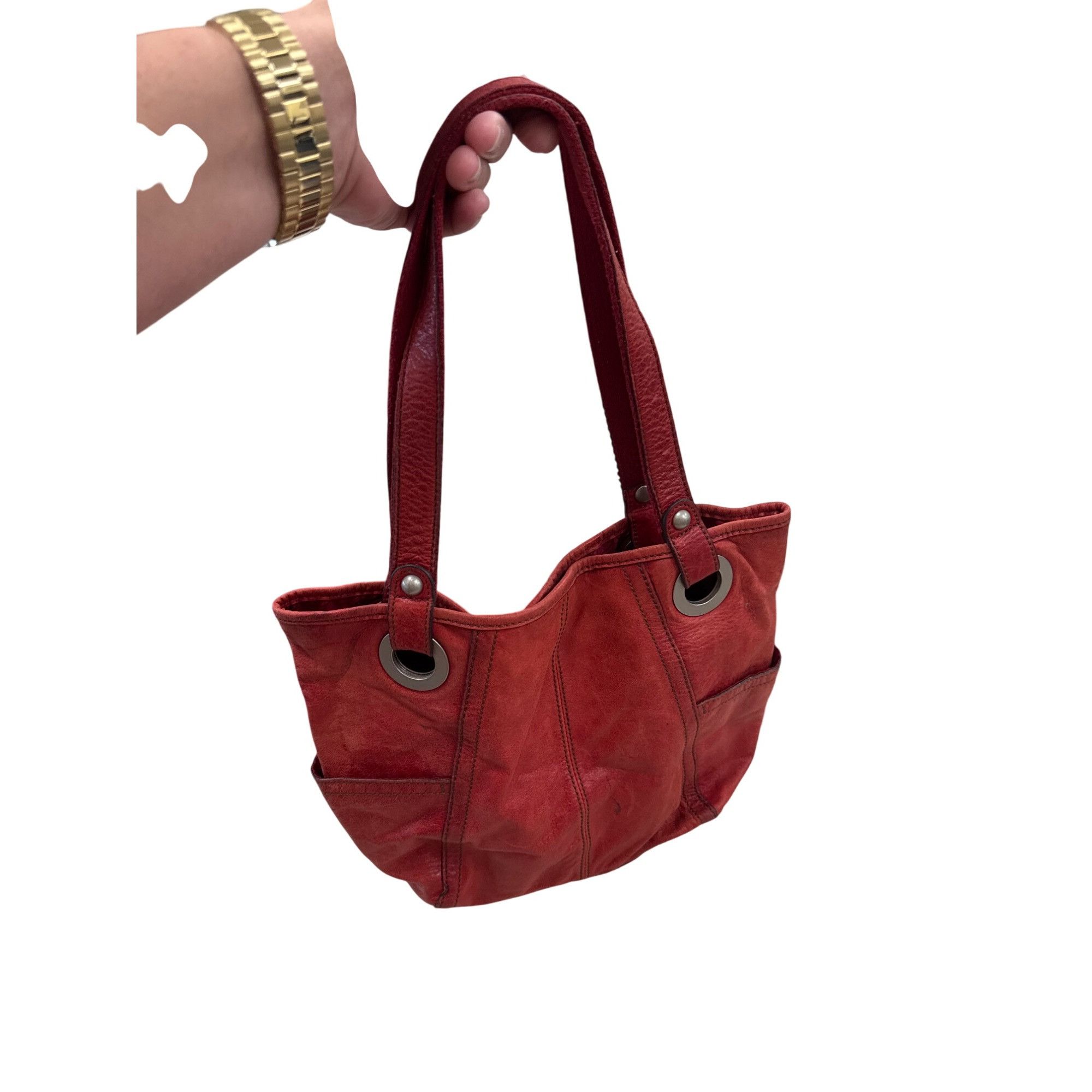 Fossil Vintage Fossil Womens Red Leather Handbag Purse 13x10 SKU 73 Size ONE SIZE - 14 Thumbnail