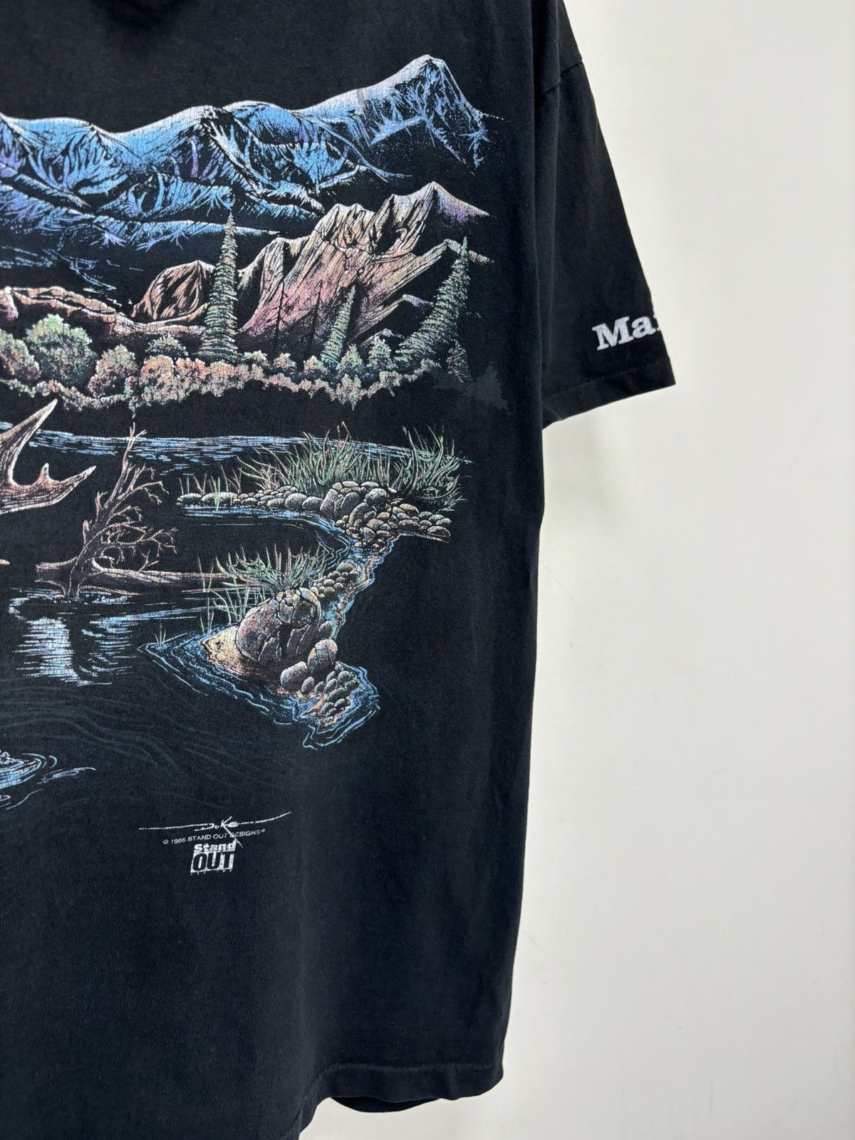 Cartoon Network Vintage Stand Out 1995 Moose In Nature USA Made Black Tee Size US L / EU 52-54 / 3 - 4 Thumbnail