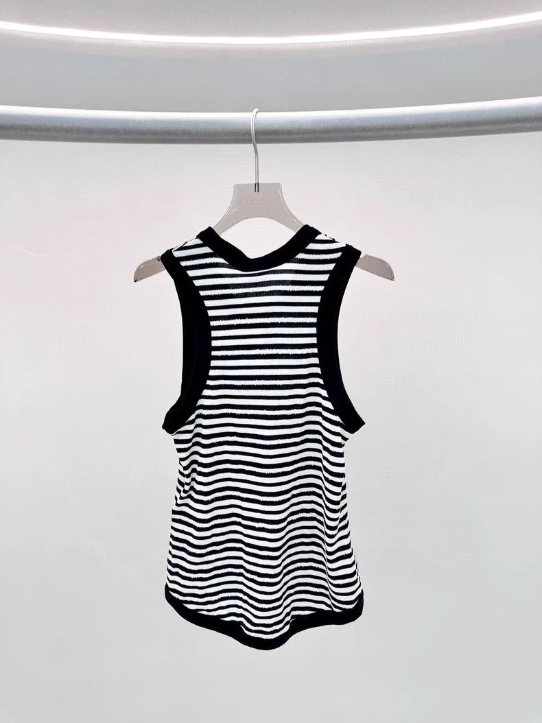 Saint Laurent Paris Black and white striped vest