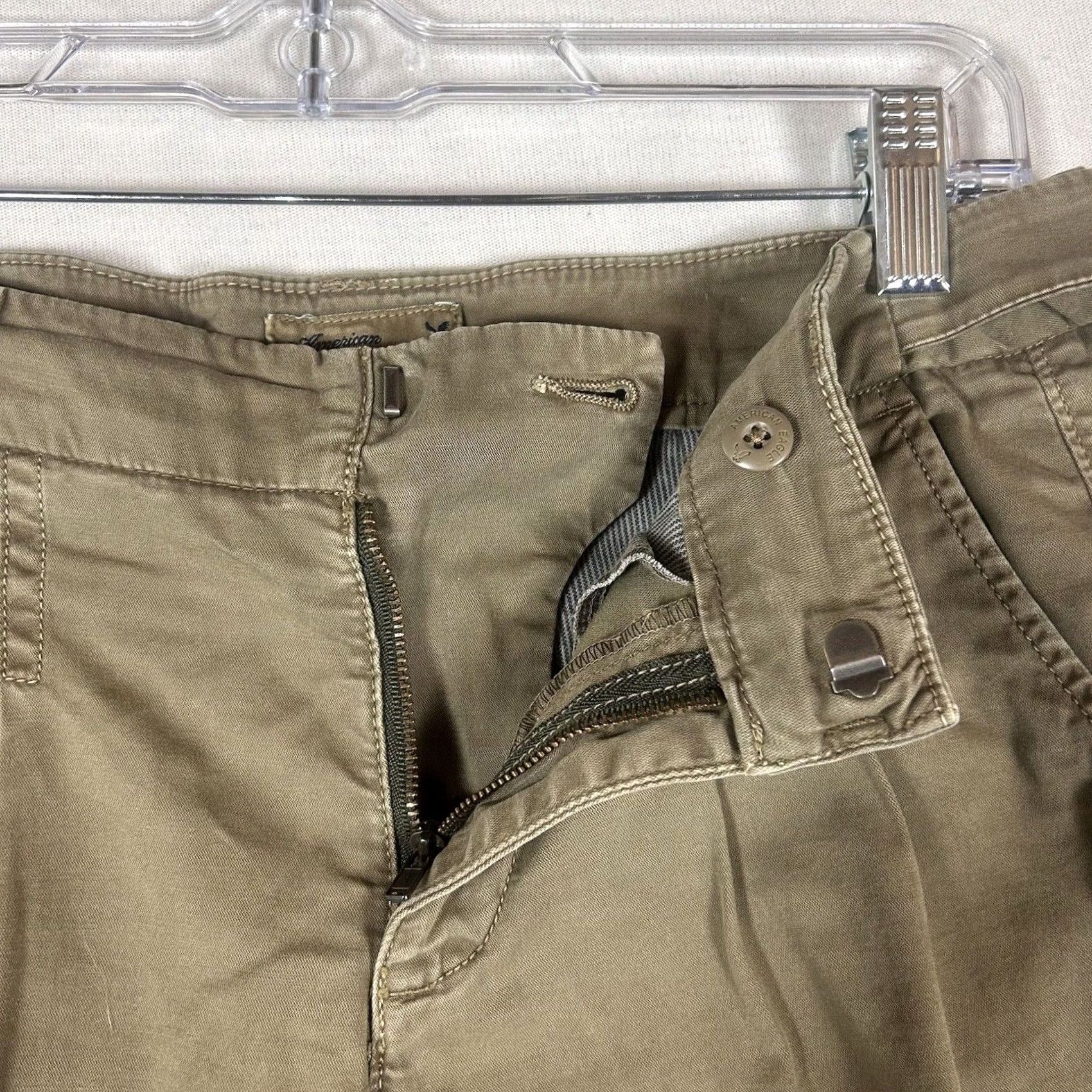 American Eagle Outfitters VINTAGE American Eagle Outfitters Stretch Khaki Ankle Pants Womens 00 Brown Tan Slim Straight 26in Inseam Casual/Everyday Size 25" / US 0 / IT 36 - 2 Thumbnail