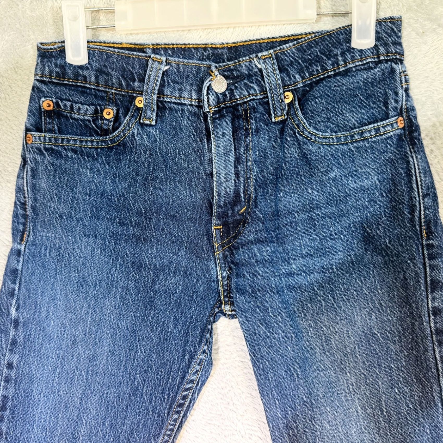 Levi's VINTAGE Levi's 511 Jeans Mens 29x30 Blue Medium Wash Slim Taper Stretch Denim Jeans Size US 29 - 3 Thumbnail