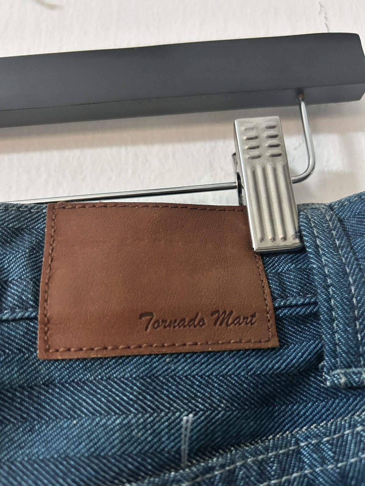 Tornado Mart Tornado Mart Striped Waxed Denim Flared Jeans Size US 31 - 10 Thumbnail