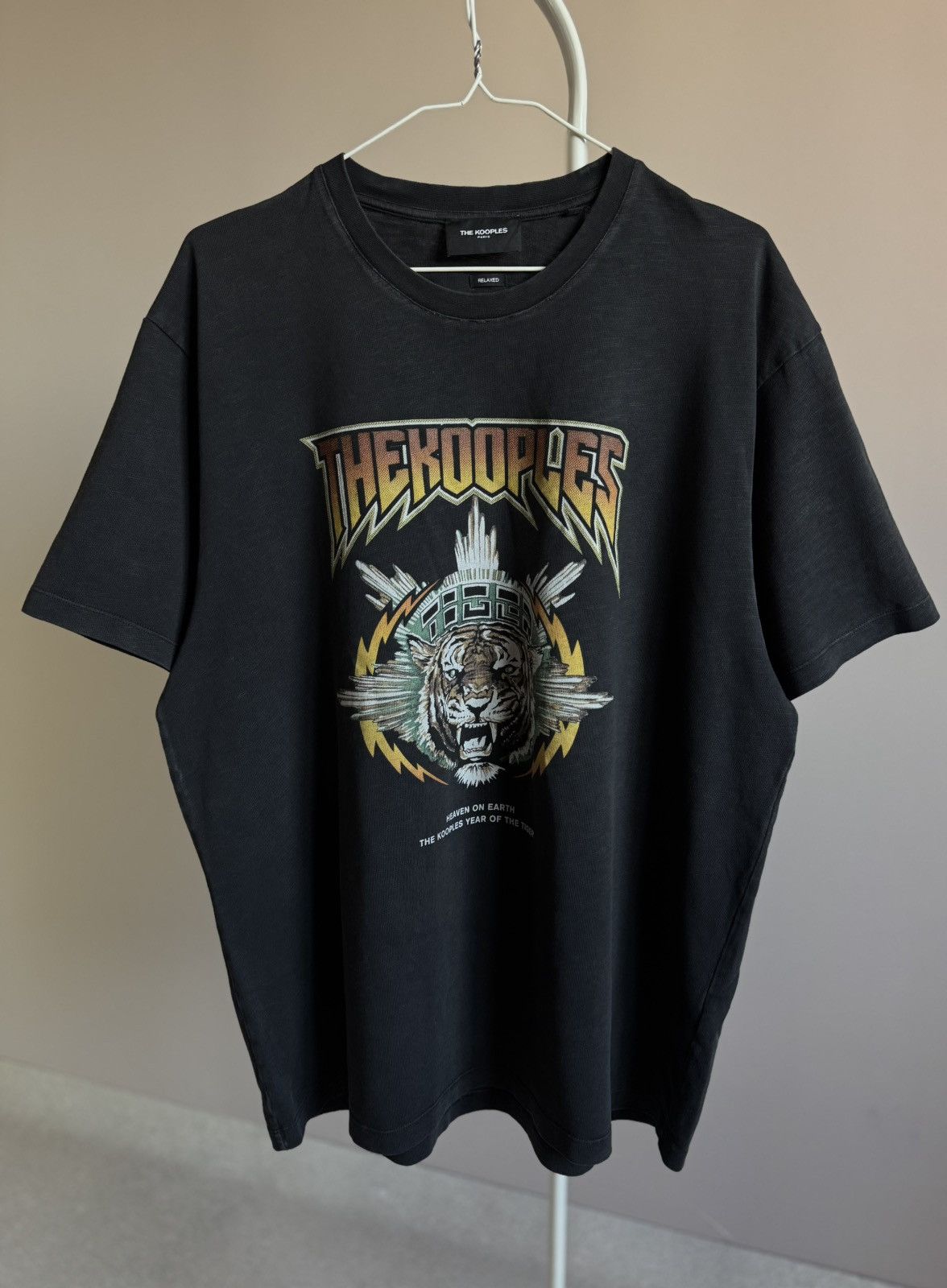 The Kooples XL The Kooples Paris Washed Black Tiger T-shirt Tee Size US XL / EU 56 / 4 - 6 Thumbnail