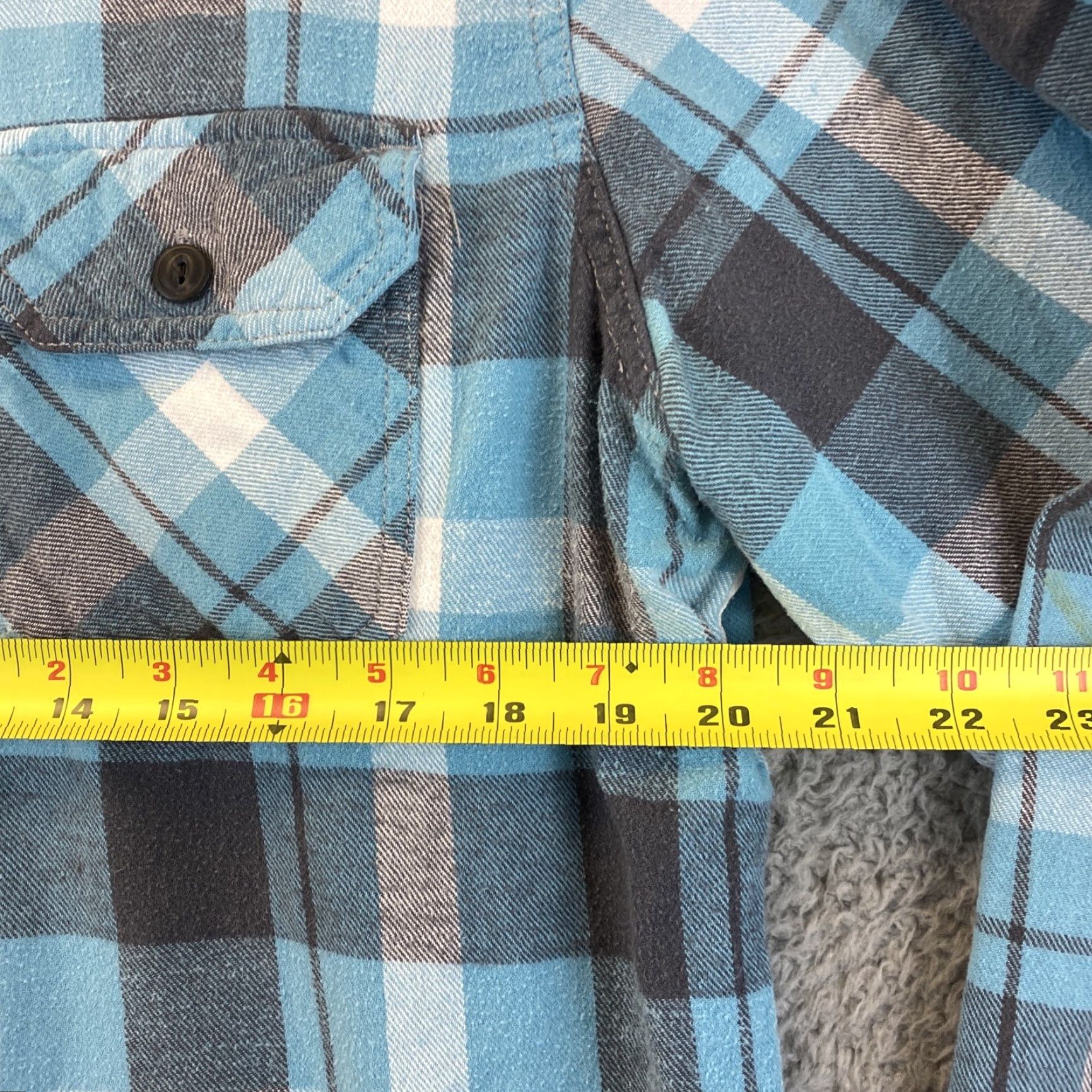 American Eagle Outfitters AMERICAN EAGLE Blue Plaid Long Slim Fit CAUSAL DRESS SHIRT sz XL / 49-17 Size 46R - 4 Thumbnail