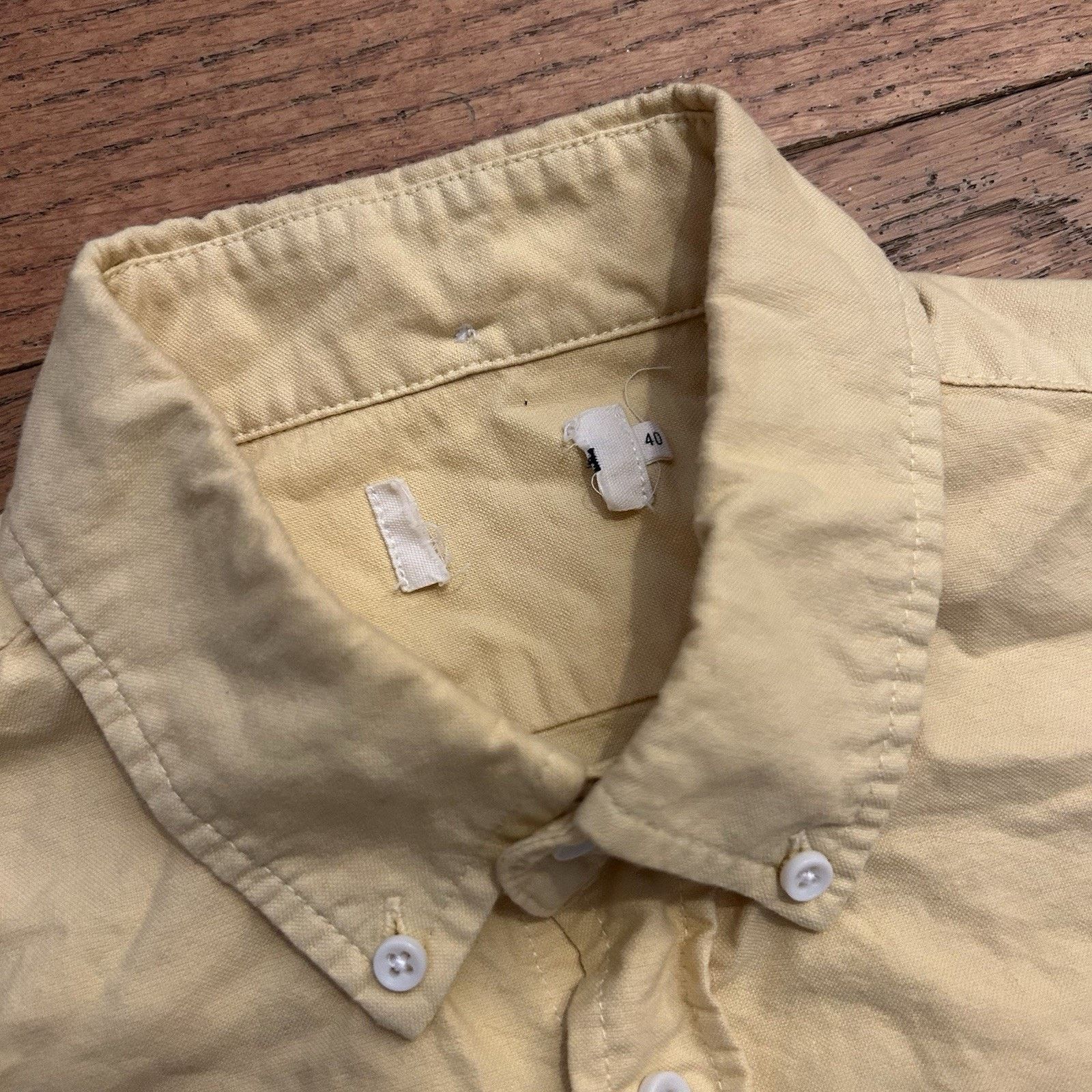Taylor Stitch Yellow Oxford Organic Cotton Button Up Shirt 40 Medium Size US M / EU 48-50 / 2 - 2 Thumbnail