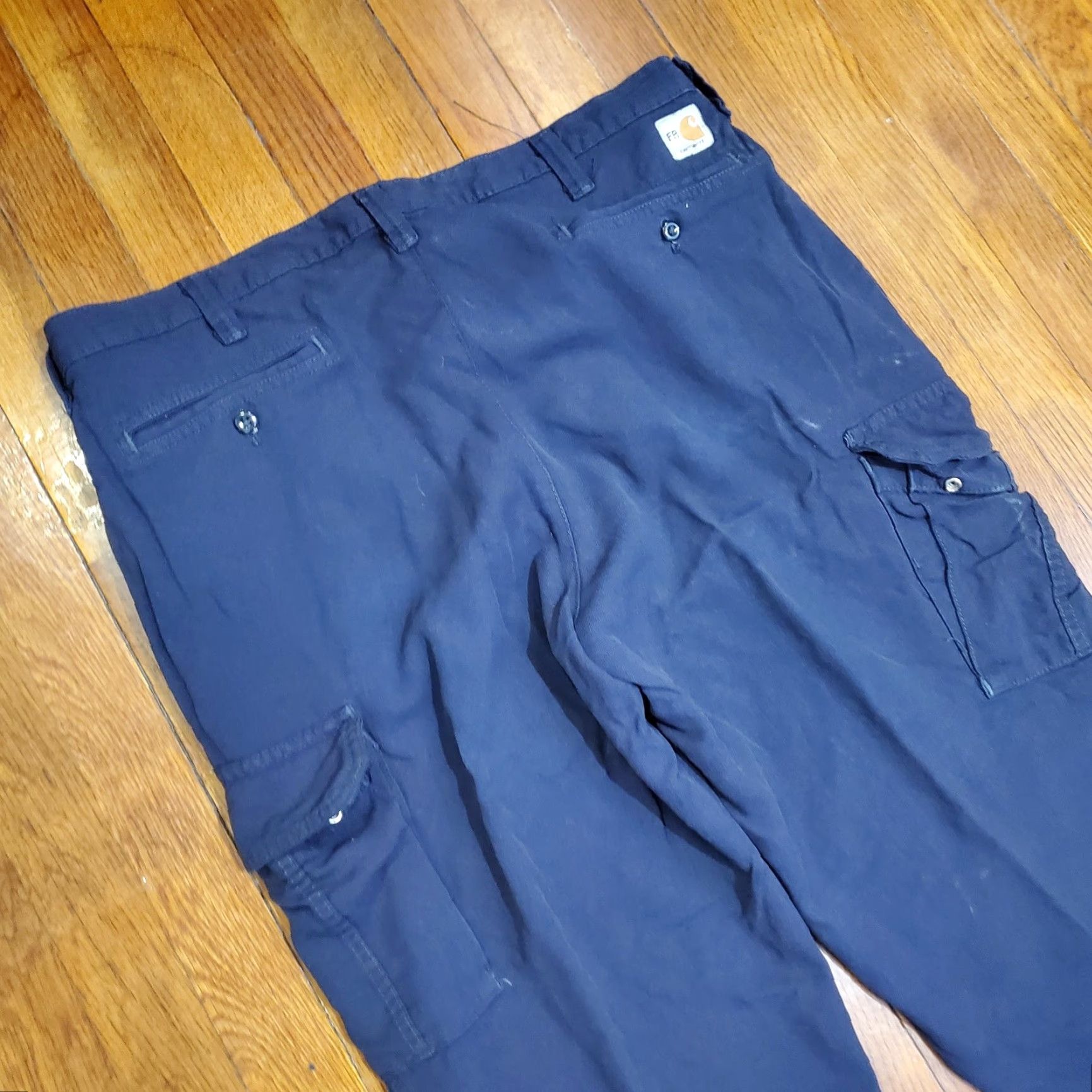 Carhartt Carhartt Cargo Pants Mens 38x30 Blue Flame-Resistant Workwear Straight Leg Cargo Pocket, Slash Pocket, FR Workwear Men Size US 38 / EU 54 - 3 Thumbnail