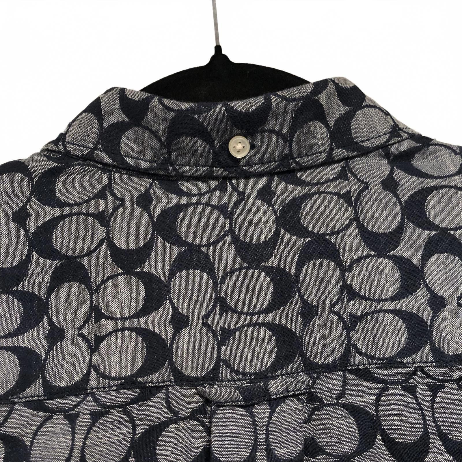 Coach Coach Mens Signature Logo Chambray C3035 Shirt Blue XS NWT Size US XS / EU 42 / 0 - 11 Thumbnail