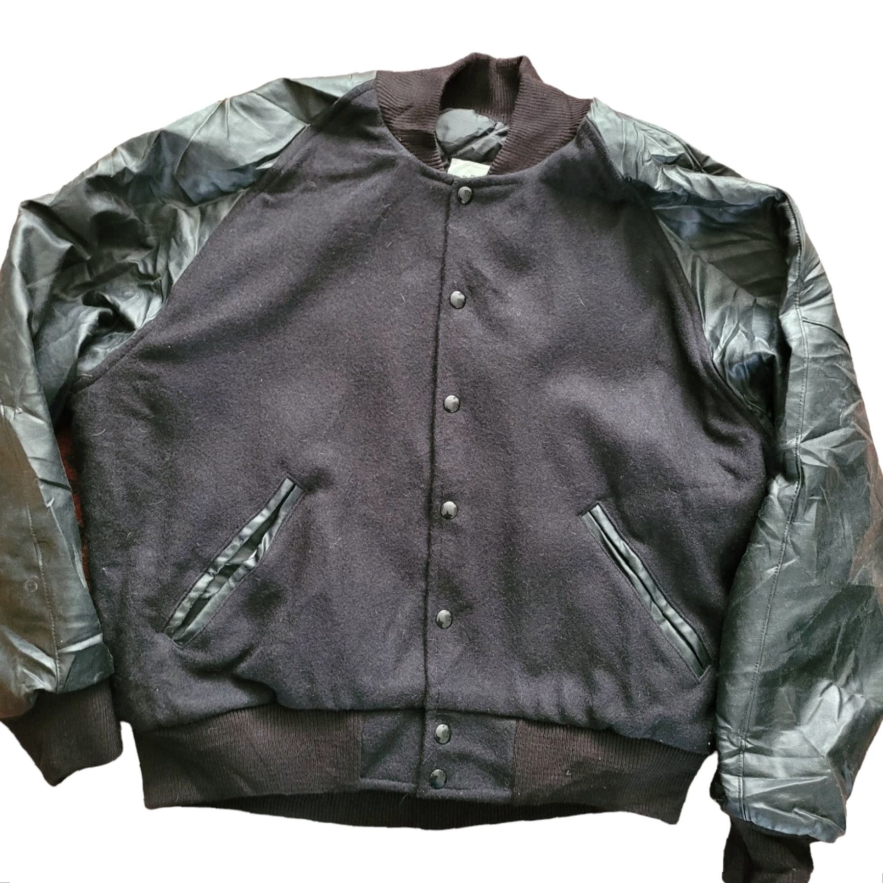 Vintage Ma National Champions Varsity Wool Jacket - Shirt - Adult L - Made In USA - Black - USA - 90s - Mens Size US L / EU 52-54 / 3 - 3 Thumbnail