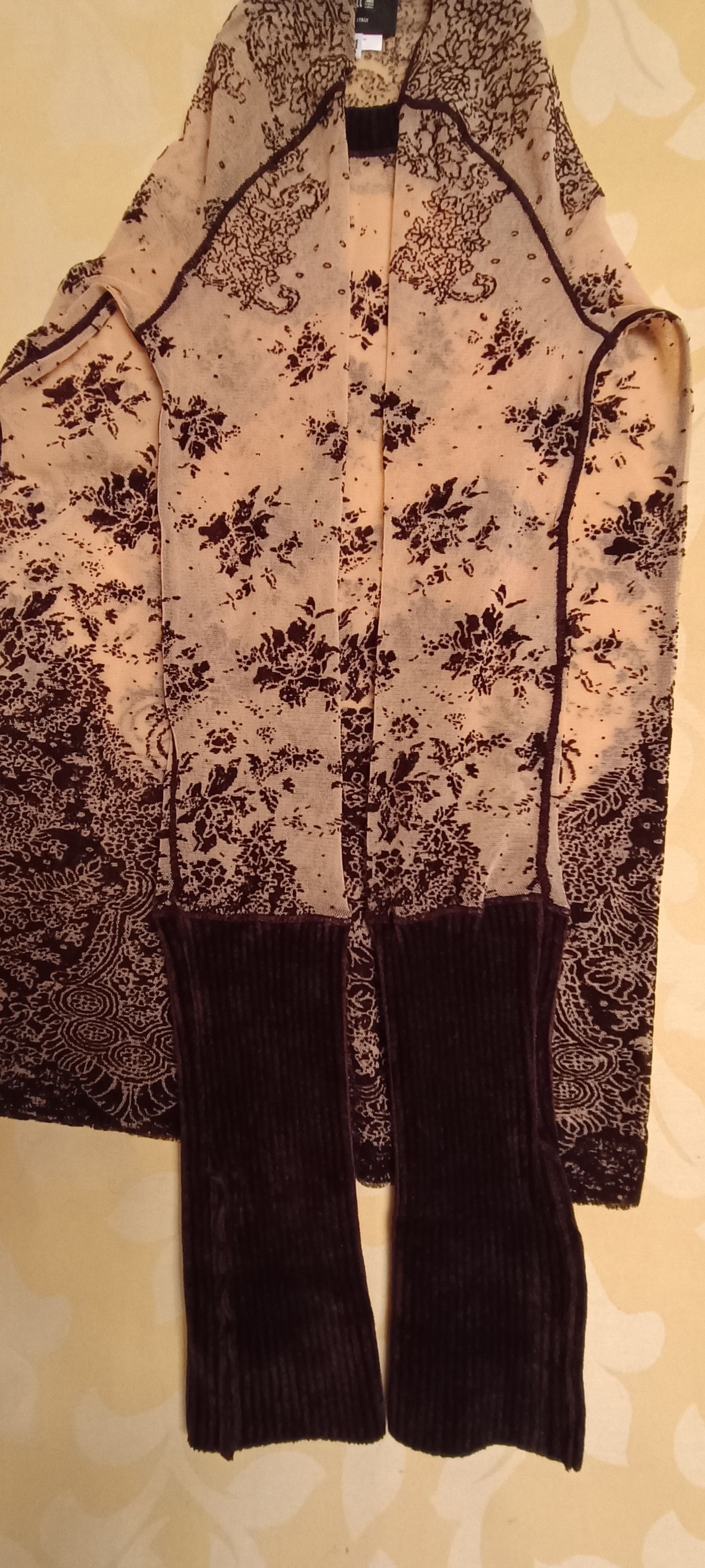 Jean Paul Gaultier Brand new - Nude top with dark brown velvet details Size M / US 6-8 / IT 42-44 - 7 Thumbnail