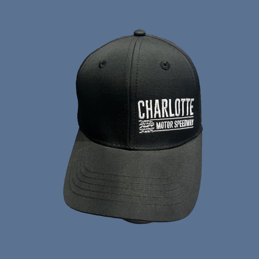 NASCAR Charlotte Motor Speedway Hat Baseball Cap CMS Logo Staff Men One Size Black Adjustable Strapback Racing Cap Size ONE SIZE - 1 Thumbnail