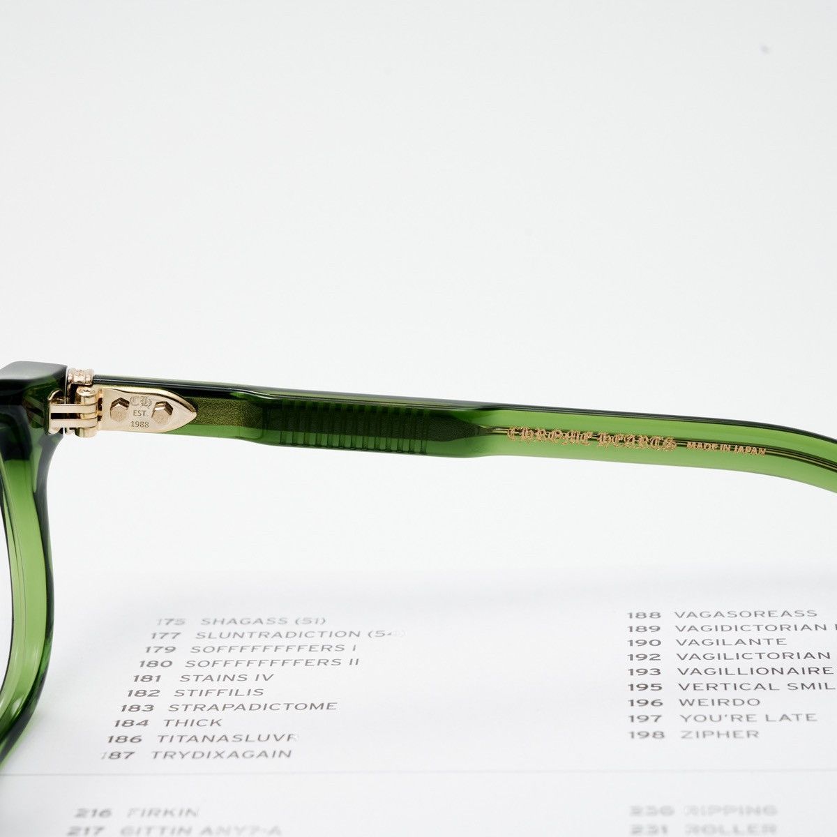 Chrome Hearts CHROME HEARTS CHIRP CHIRP DARK OLIVE GLASSES Size ONE SIZE - 4 Thumbnail