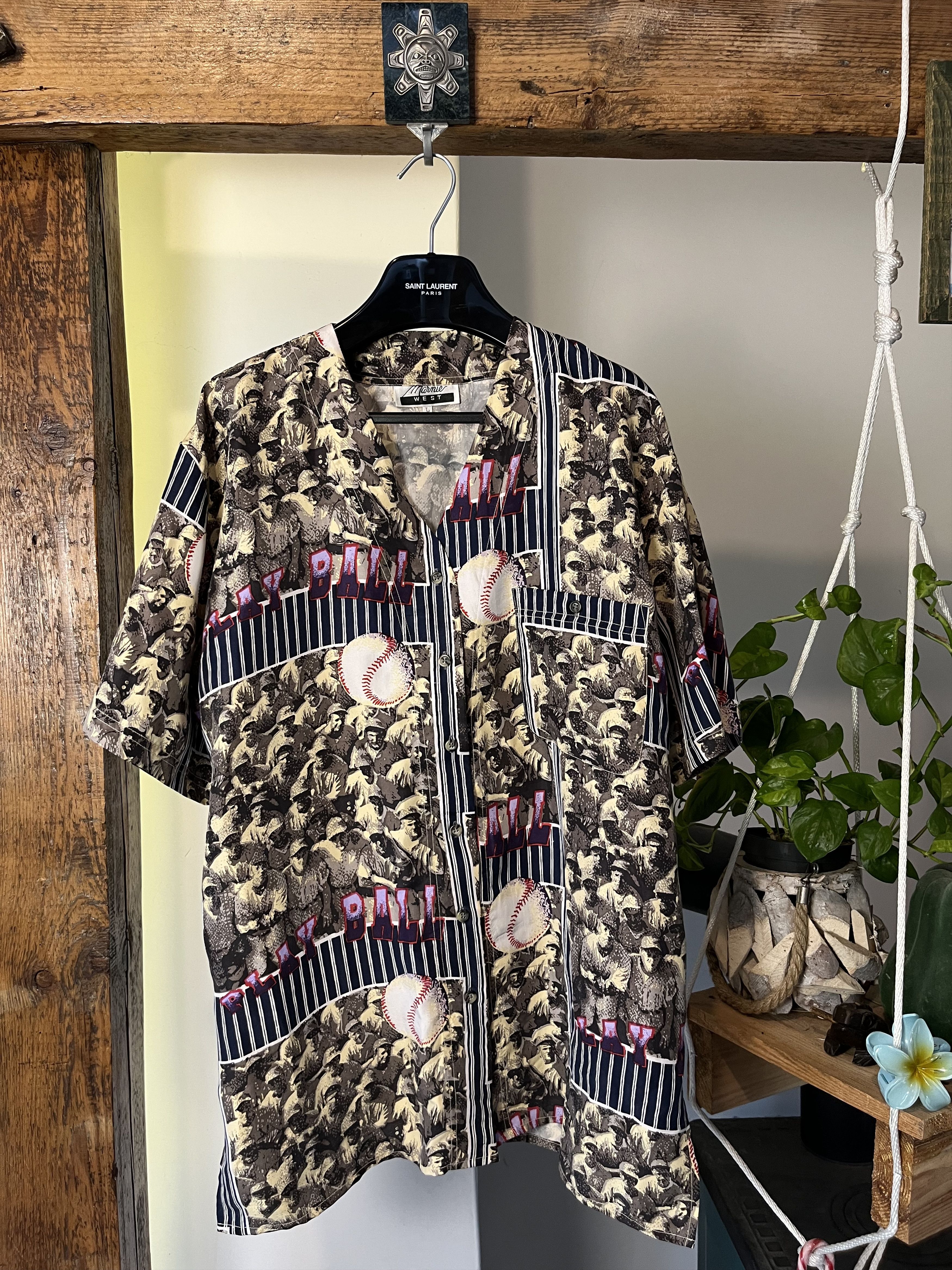 MLB × Vintage MLB Fullprint Silk Shirt Size US L / EU 52-54 / 3 - 1 Thumbnail