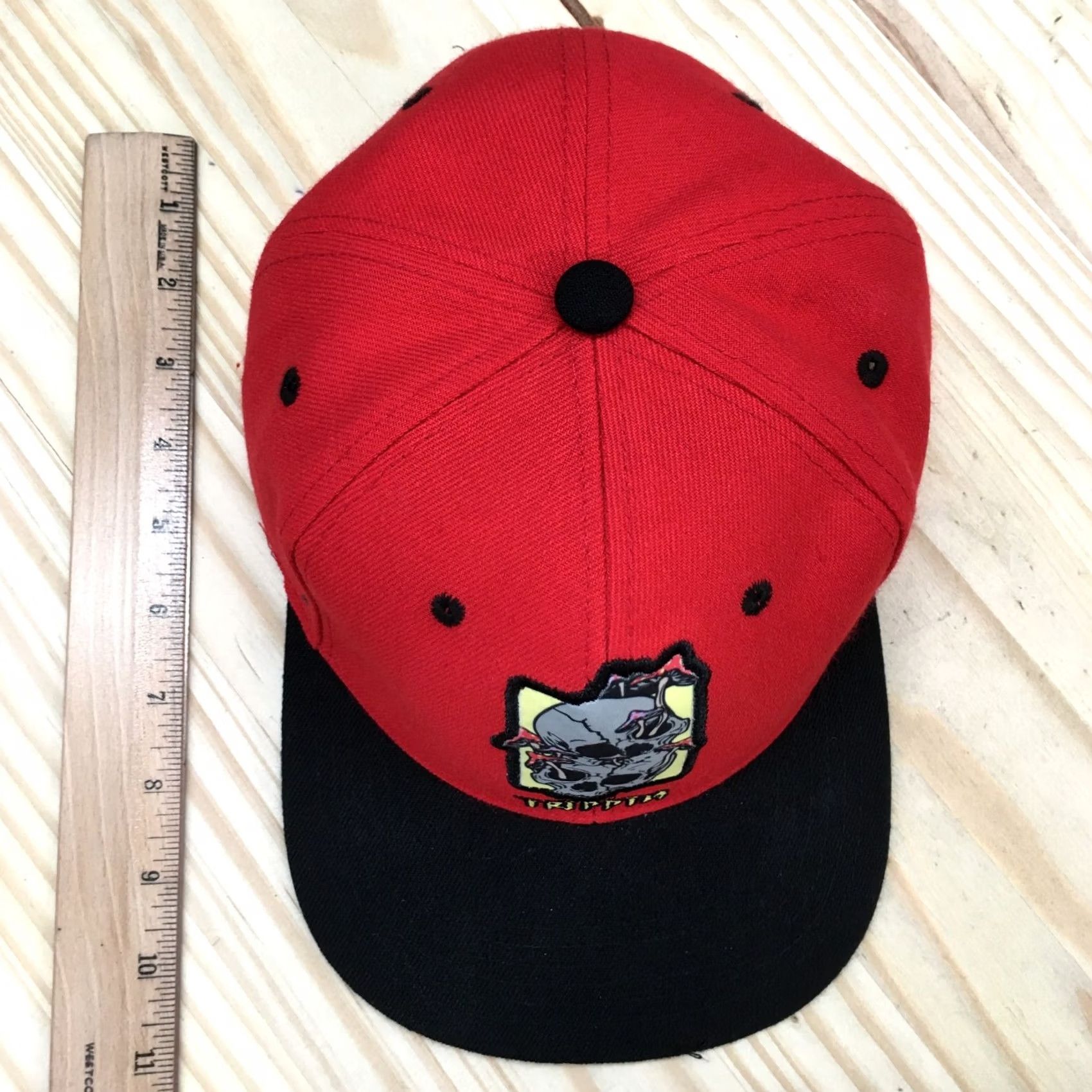 Ring Of Fire Ring Of Fire Trippin Skulls Snapback Cap Hat Mens One Size Red Flat Brim Logo Size ONE SIZE - 3 Thumbnail