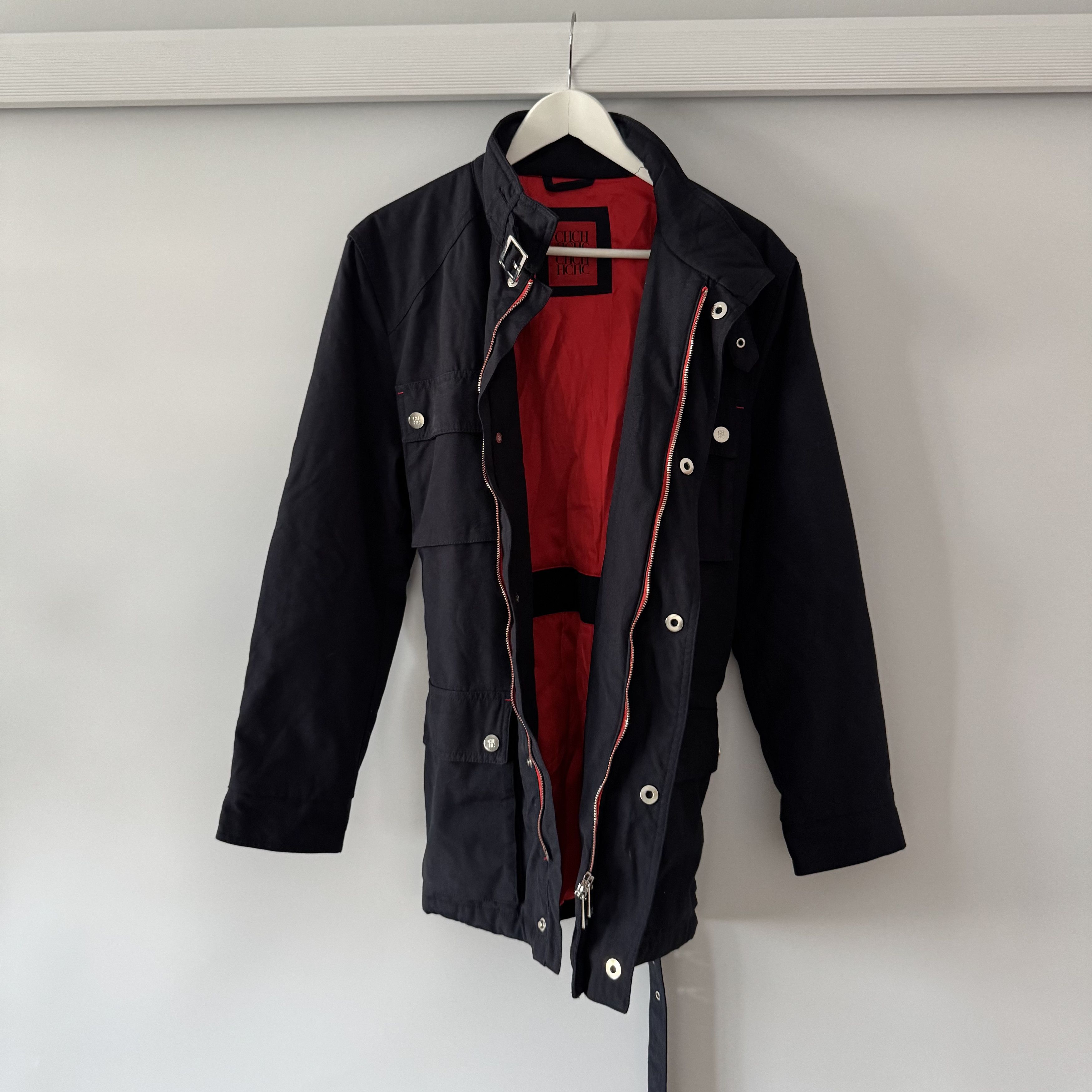 Carolina Herrera Men's Carolina Herrera Navy Blue Belted Motorcycle Jacket Size US M / EU 48-50 / 2 - 4 Thumbnail