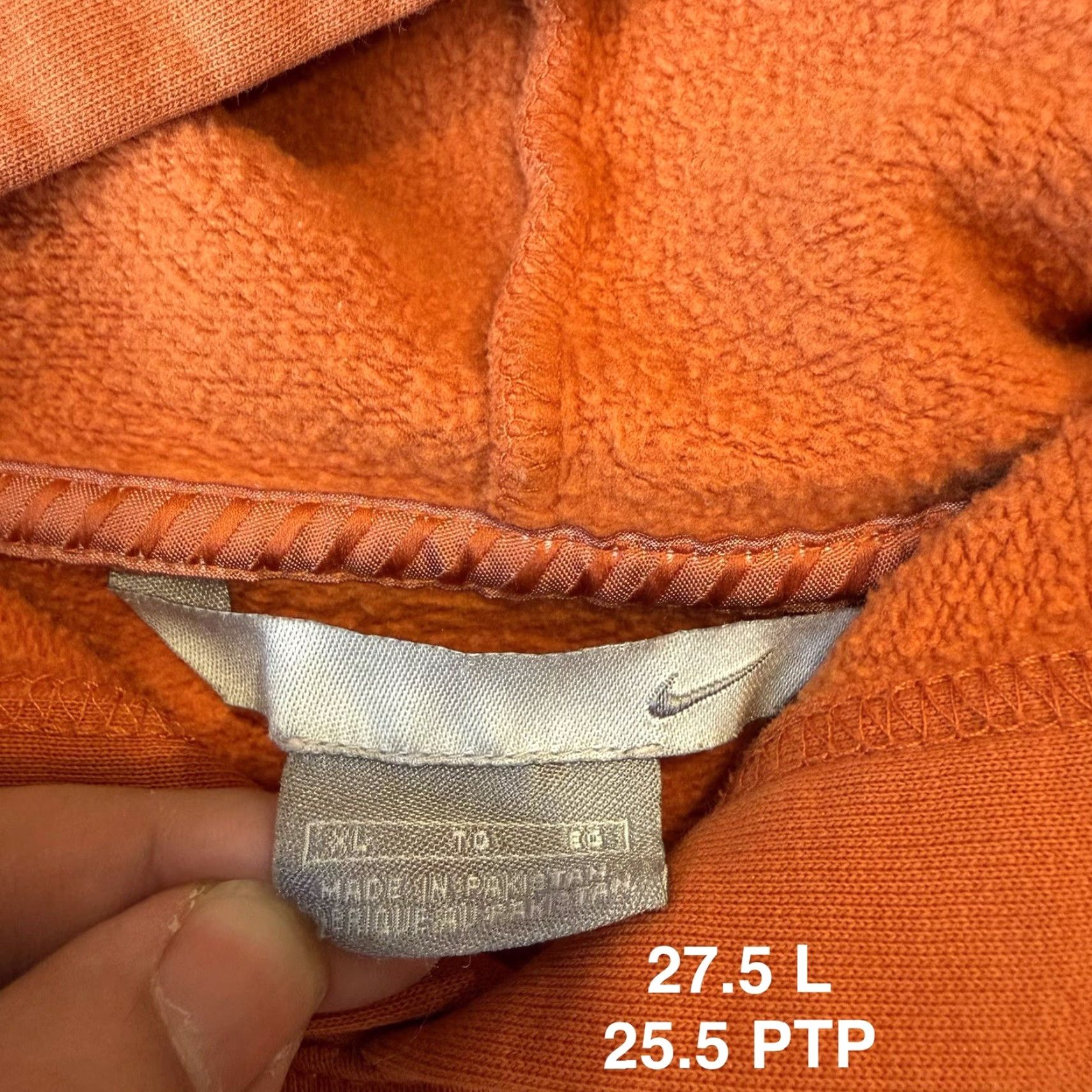 Nike VINTAGE Nike Air Soul Hoodie XL Orange Swoosh Pullover Hoodie Men Regular Fleece Sweatshirt Size US XL / EU 56 / 4 - 7 Thumbnail
