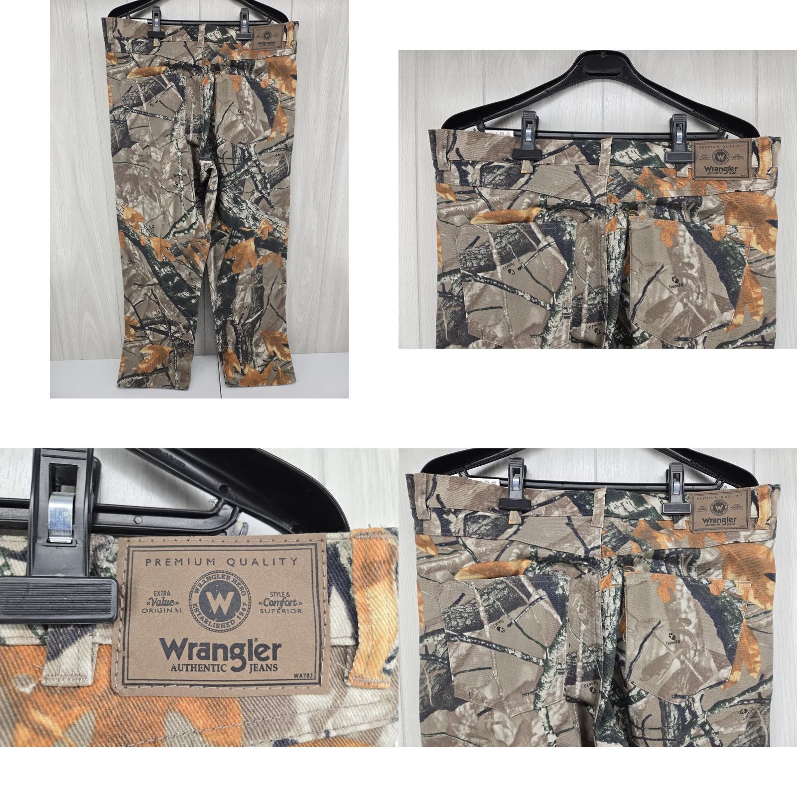Wrangler VINTAGE Wrangler Fusion 3D Forest Camo Jeans Pants Mens 36x30 Double Knee Hunting Denim 5-Pocket Regular Straight Size US 36 / EU 52 - 8 Thumbnail