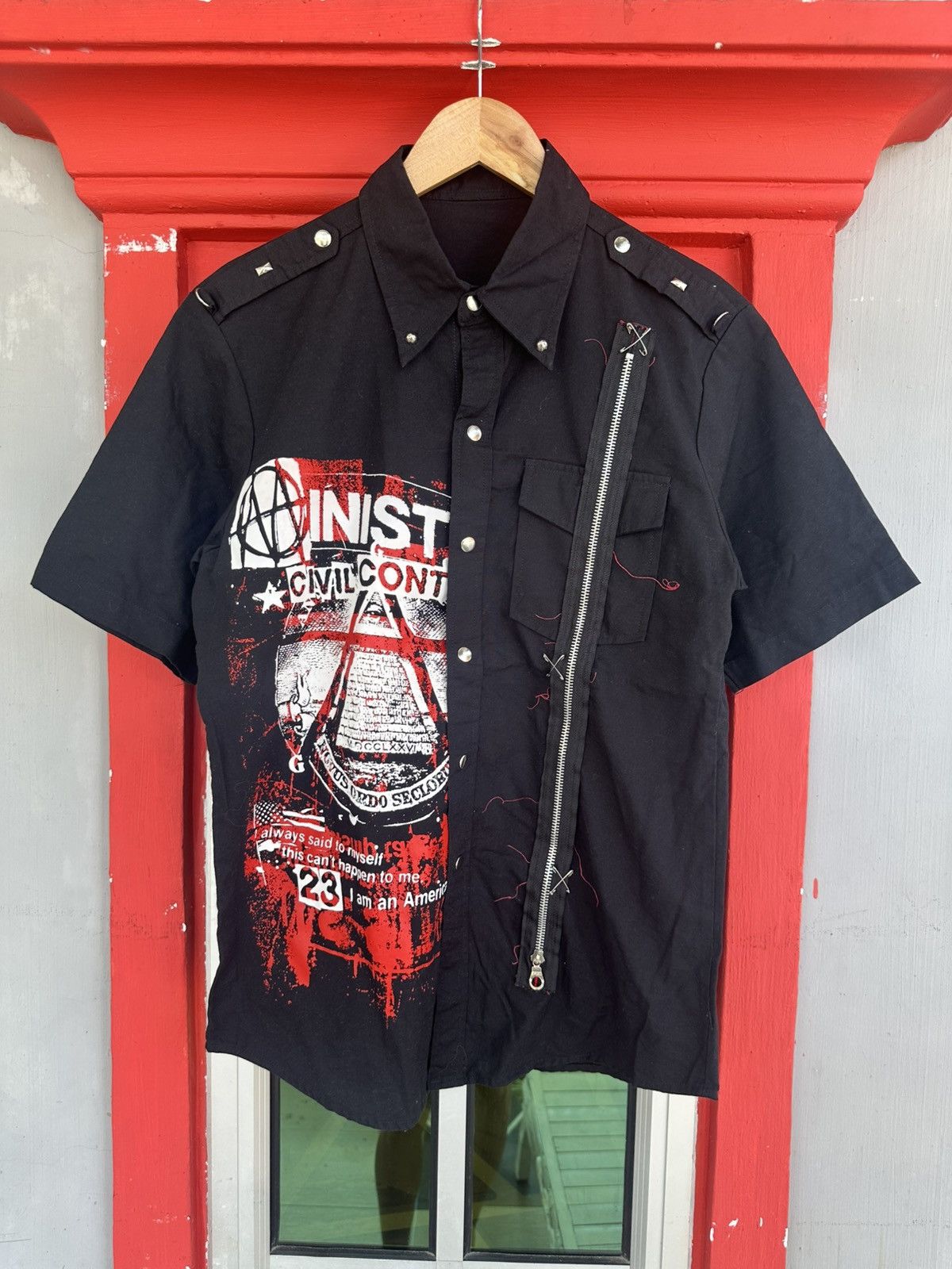 Seditionaries Vintage Anarchy Ministry Civil Control Punk Polo Shirt Size US M / EU 48-50 / 2 - 1 Thumbnail