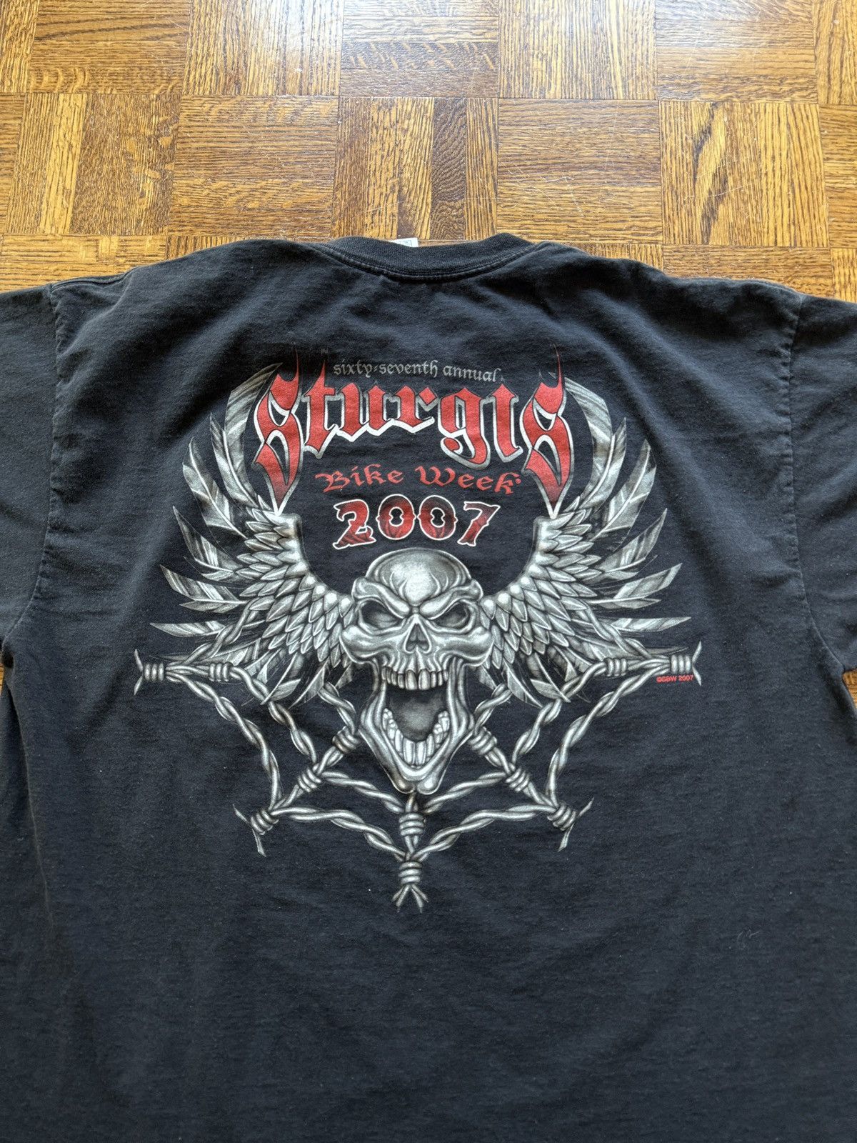 Vintage Vintage Y2K Bike Week Skull Graphic Tee Size US XL / EU 56 / 4 - 4 Thumbnail