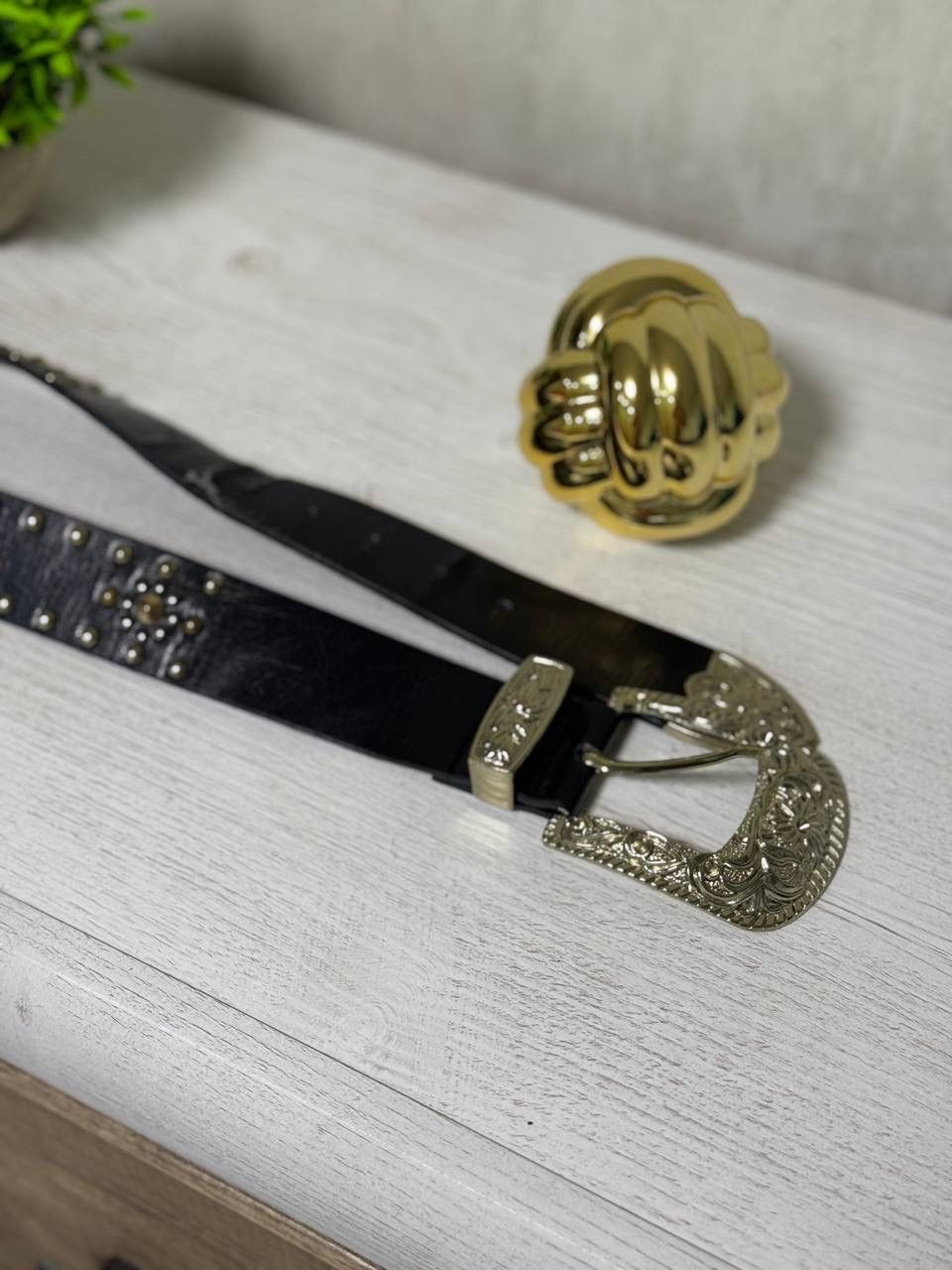 If Six Was Nine VTG Western Leather Belt Cowboy Y2K 00s USA Size 90 cm Size ONE SIZE - 5 Thumbnail