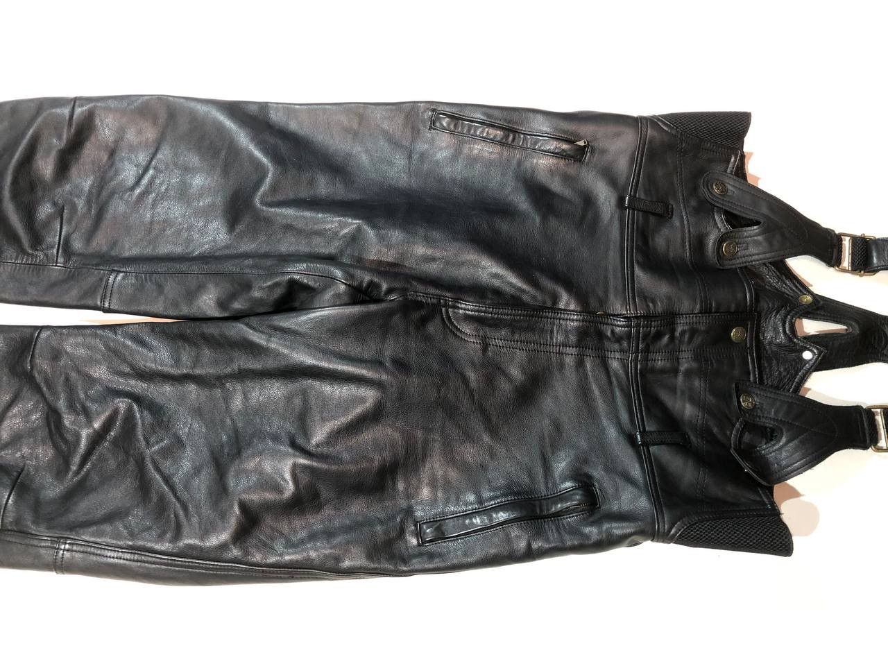 Leather Classic Gear Racing Moto Biker Leather Pants Vintage Size US 37 - 5 Thumbnail