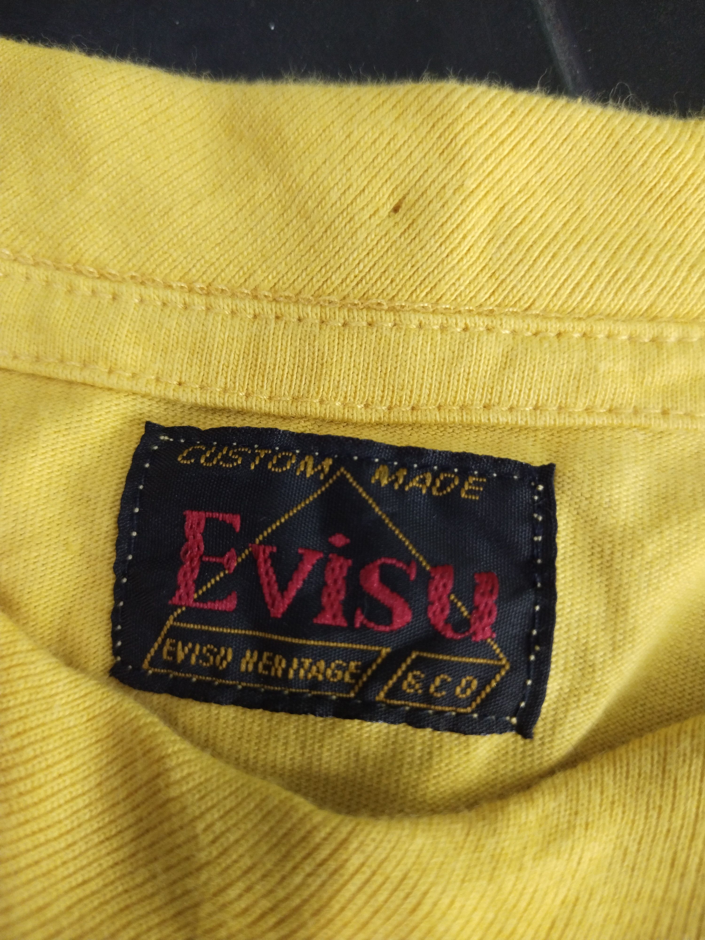 Evisu Vintage Evisu Embroidery Yellow Shirt Tee Size US M / EU 48-50 / 2 - 10 Thumbnail