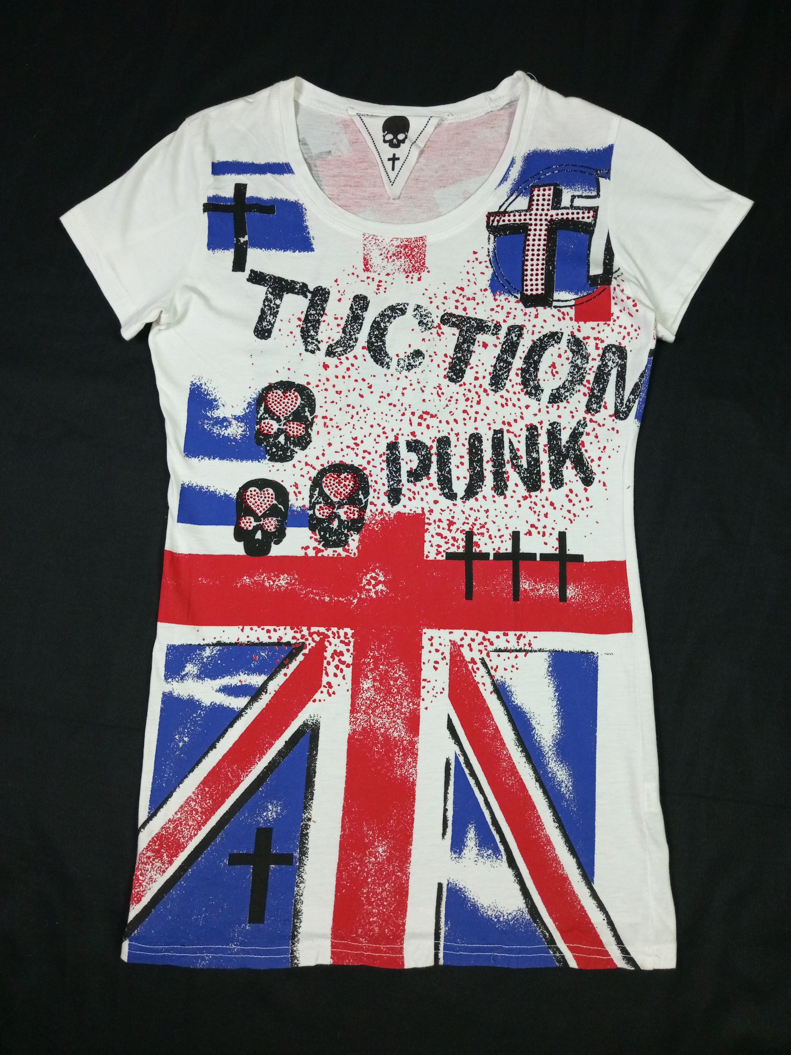 Japanese Brand ☠️TUCTION PUNK Style Skull And Cross Pattern 🕸️ Size S / US 4 / IT 40 - 1 Thumbnail
