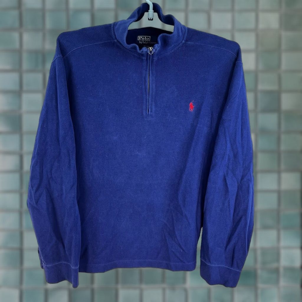 Polo Ralph Lauren Polo Ralph Lauren 1/4 Zip Pullover Sweatshirt Mens XL Blue Size US XL / EU 56 / 4 - 1 Thumbnail
