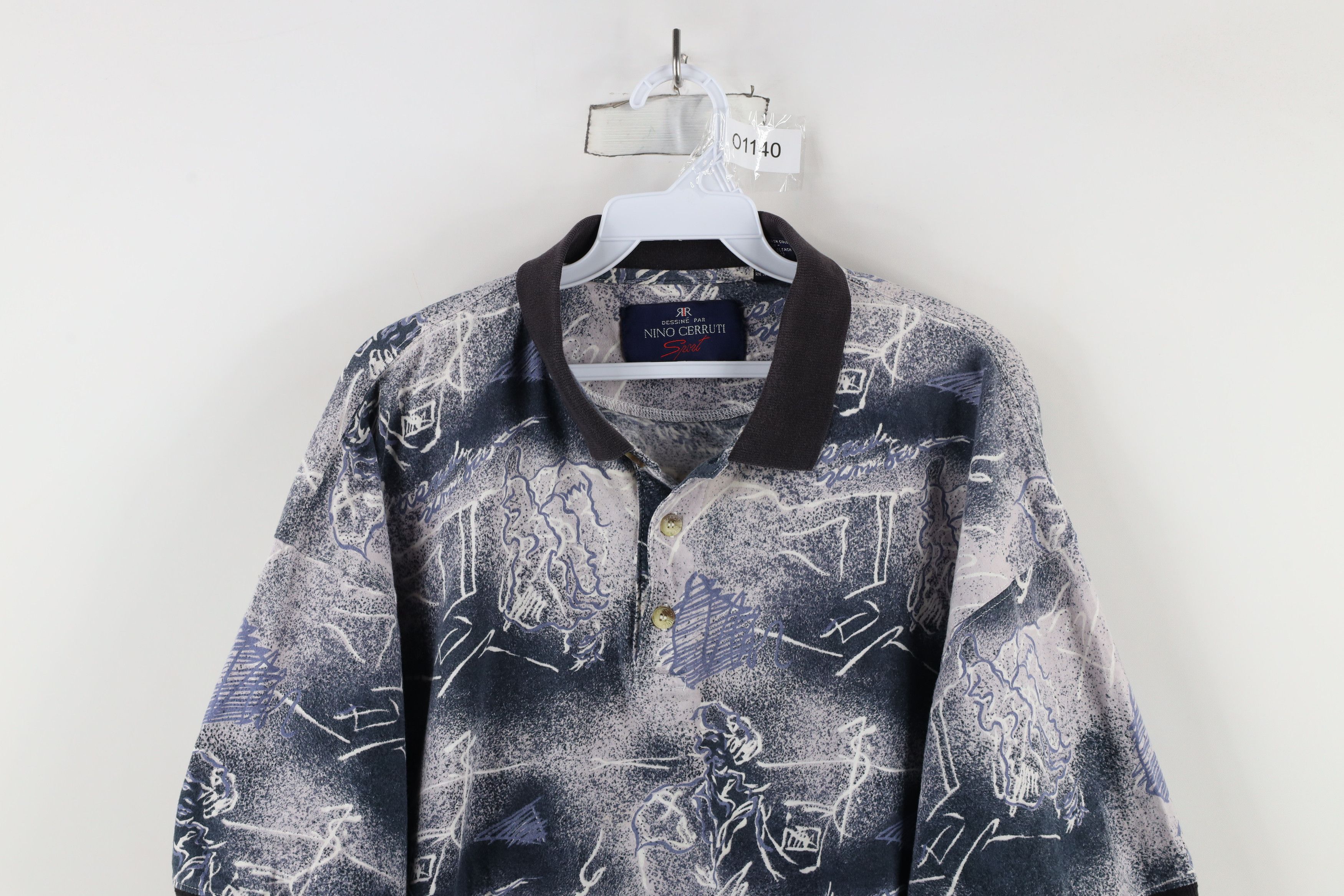 Vintage Vintage 90s Streetwear Abstract All Over Print Polo Shirt Size US L / EU 52-54 / 3 - 2 Thumbnail
