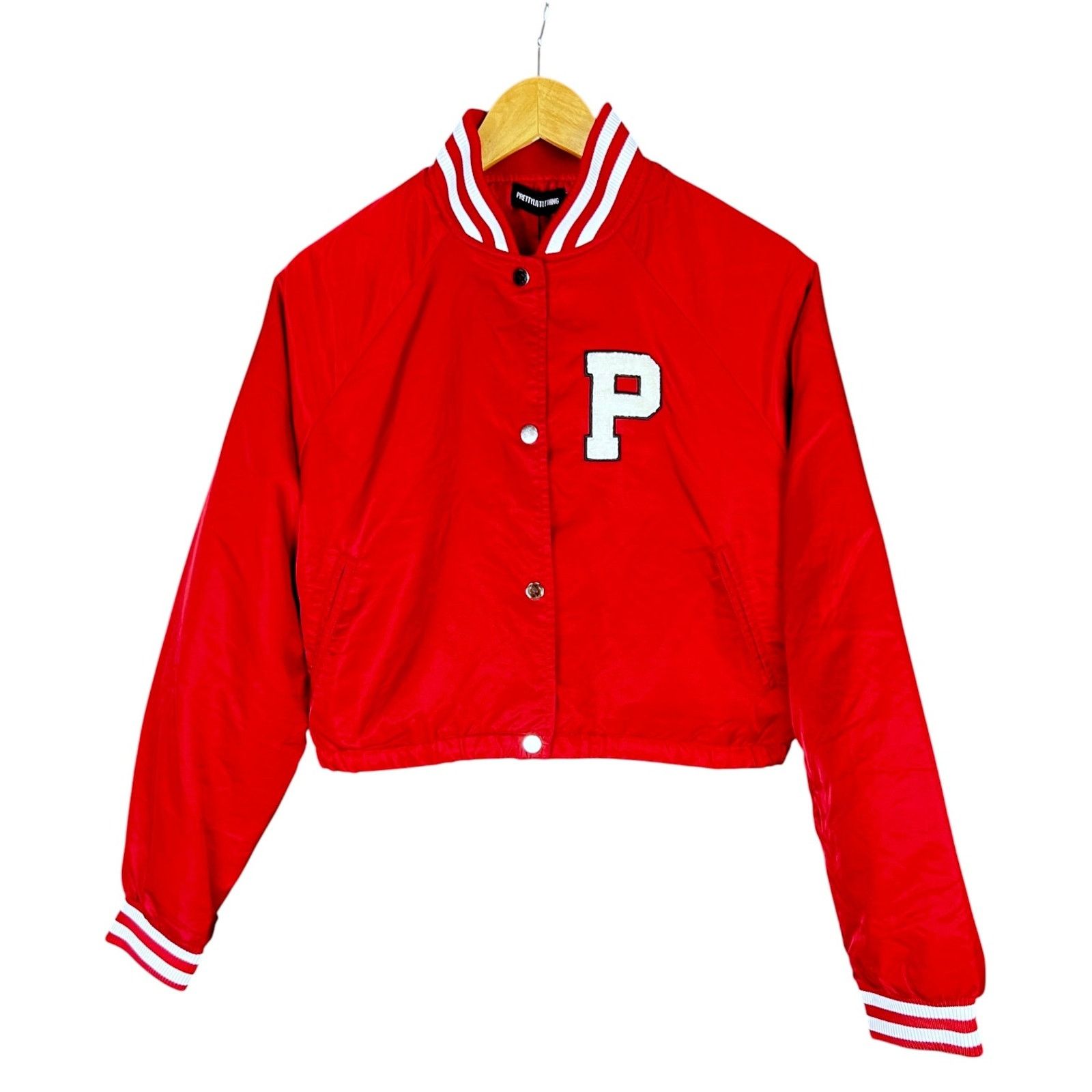 PrettyLittleThing Pretty Little Thing Cropped World Series Bomber Jacket NWT S Size S / US 4 / IT 40 - 2 Thumbnail